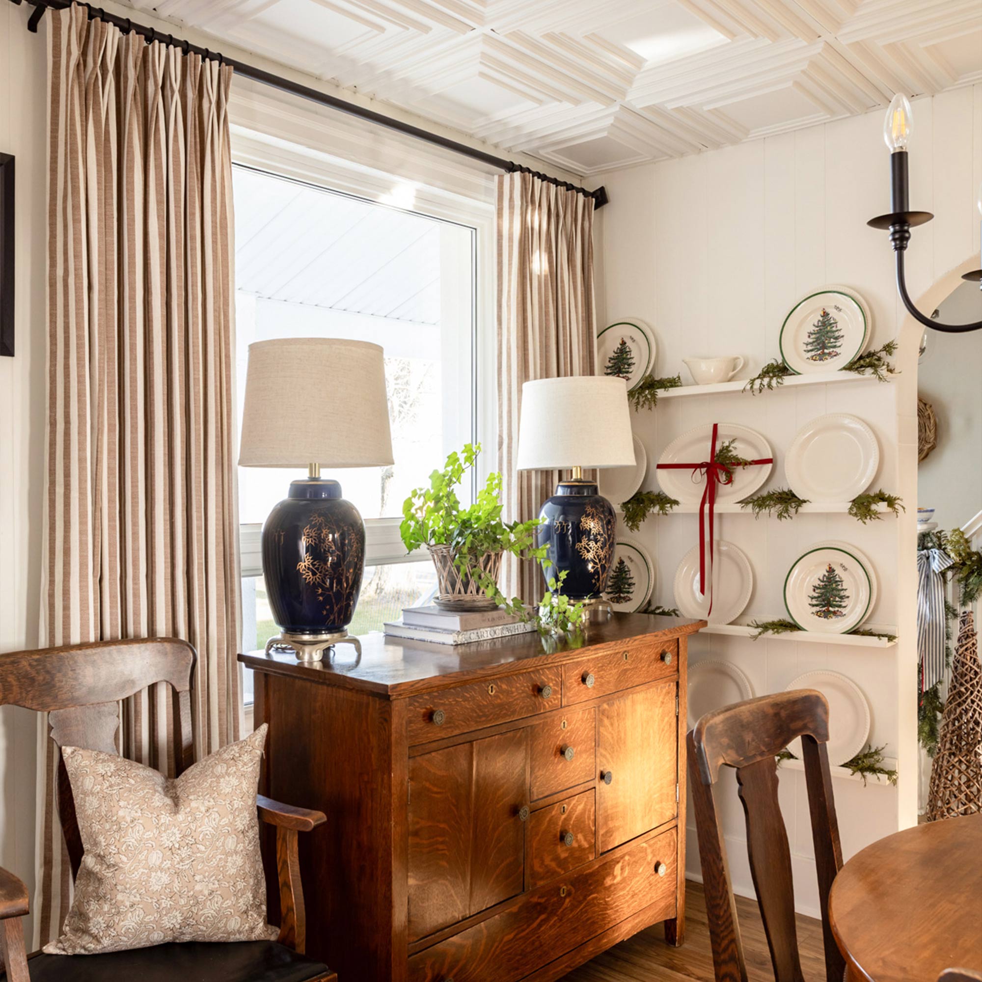 Elvonaeoly Stripe Linen Custom Curtains