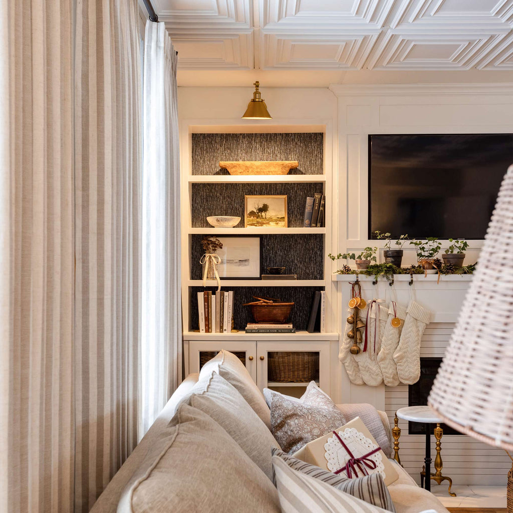 Elvonaeoly Stripe Linen Custom Curtains