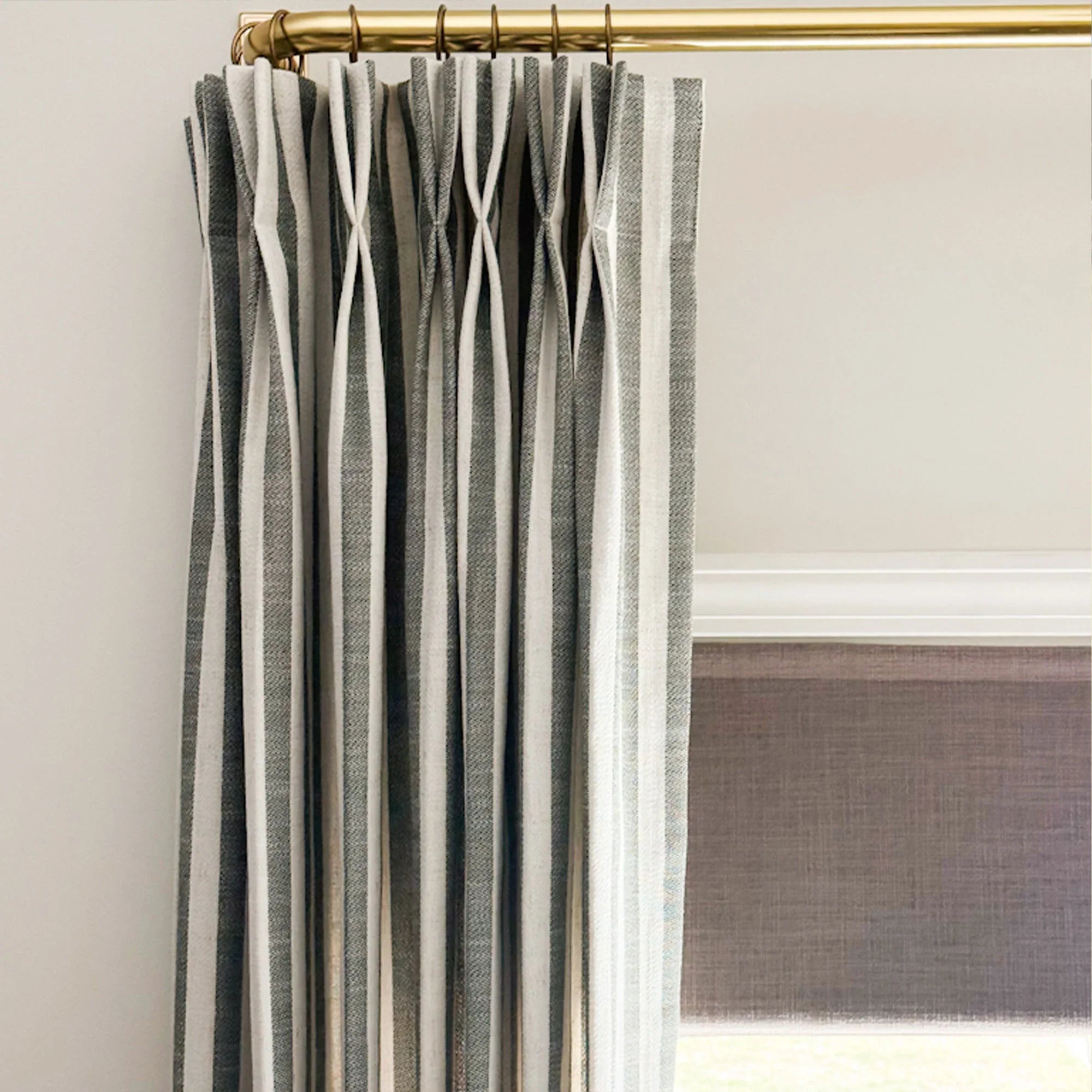 Elvonaeoly Stripe Linen Custom Curtains