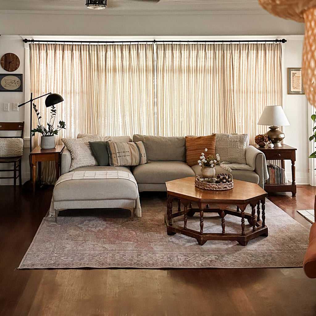 Elvonaeoly Stripe Linen Custom Curtains