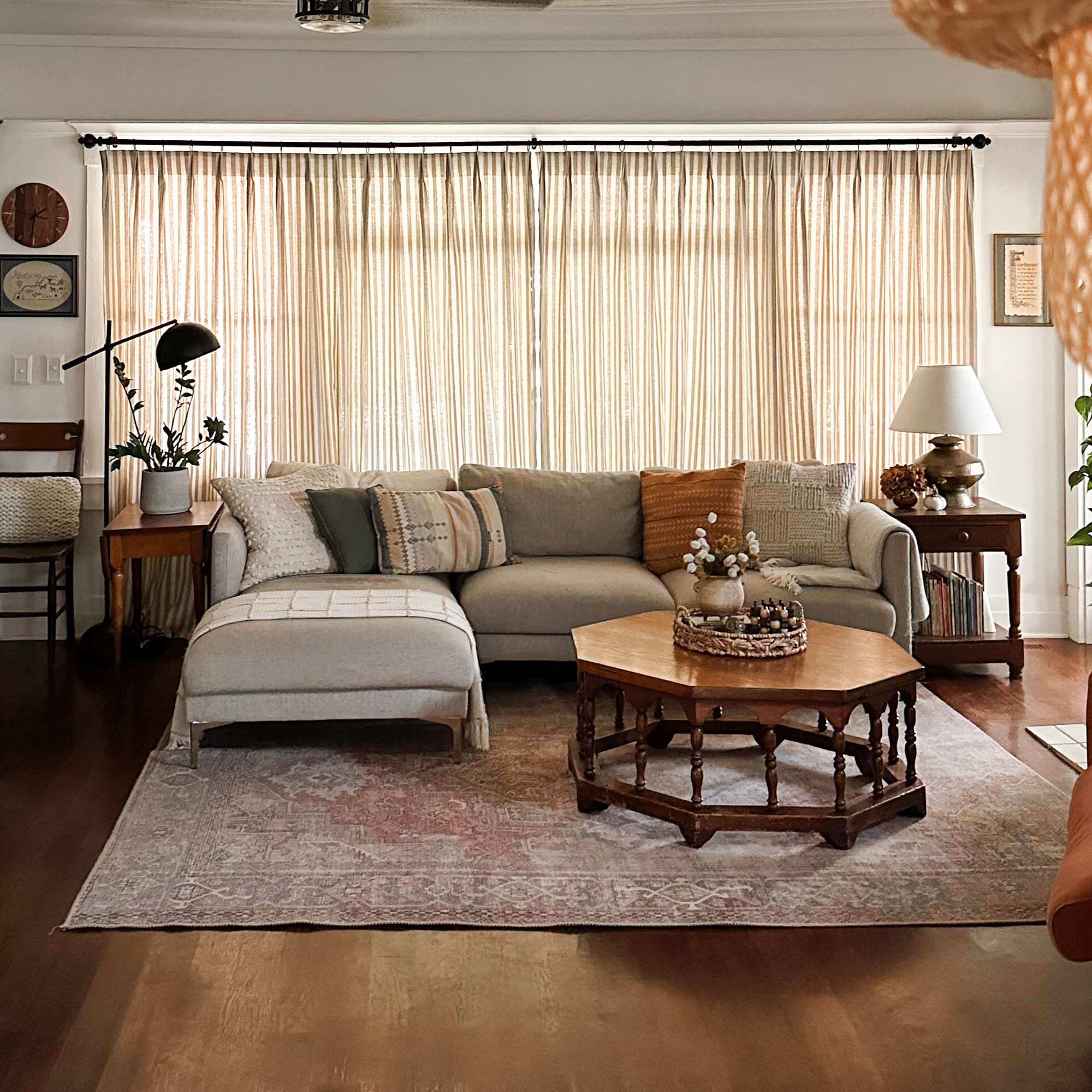 Elvonaeoly Stripe Linen Custom Curtains