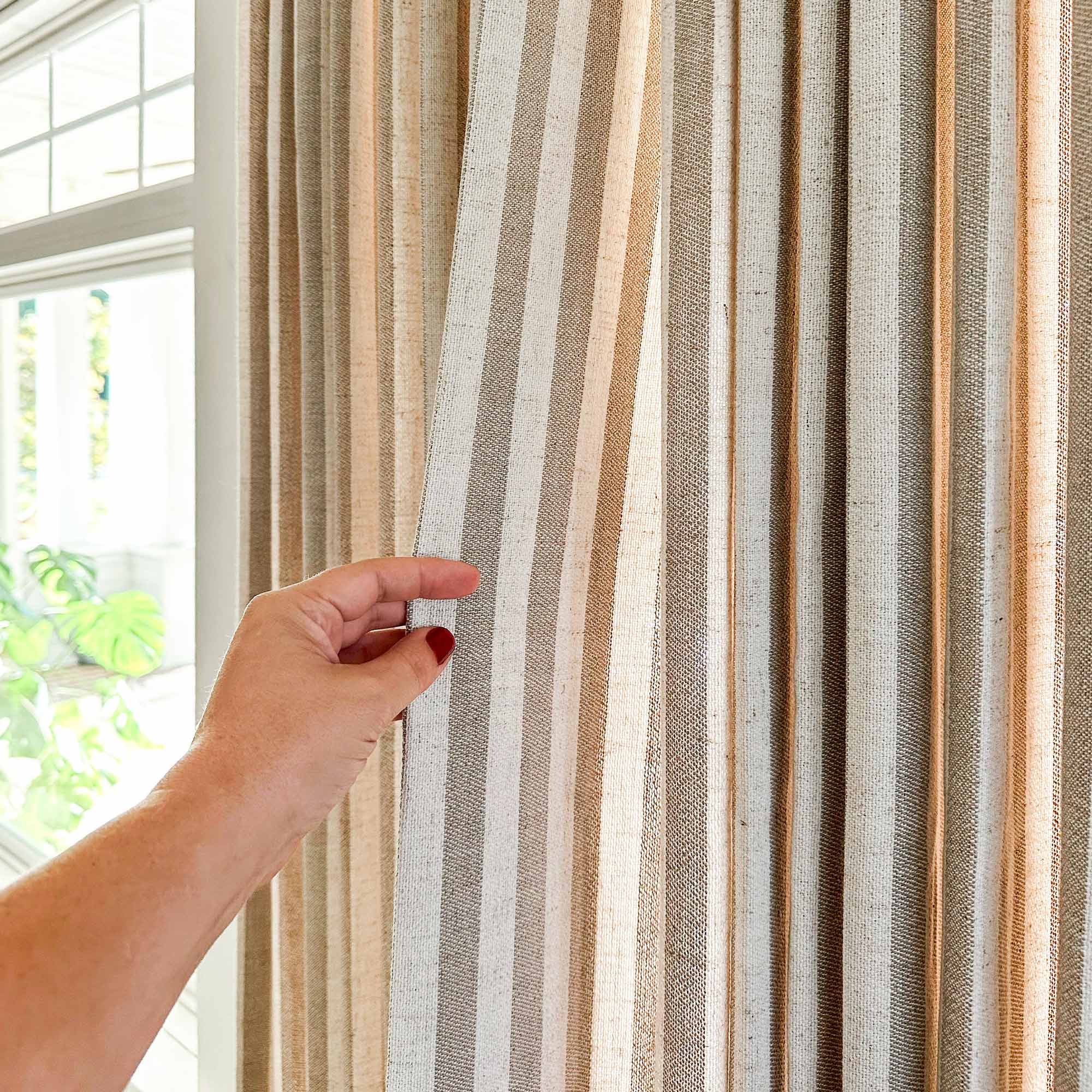 Elvonaeoly Stripe Linen Custom Curtains