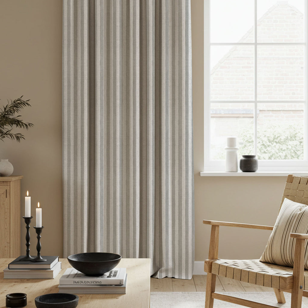 Elvonaeoly Stripe Linen Custom Curtains