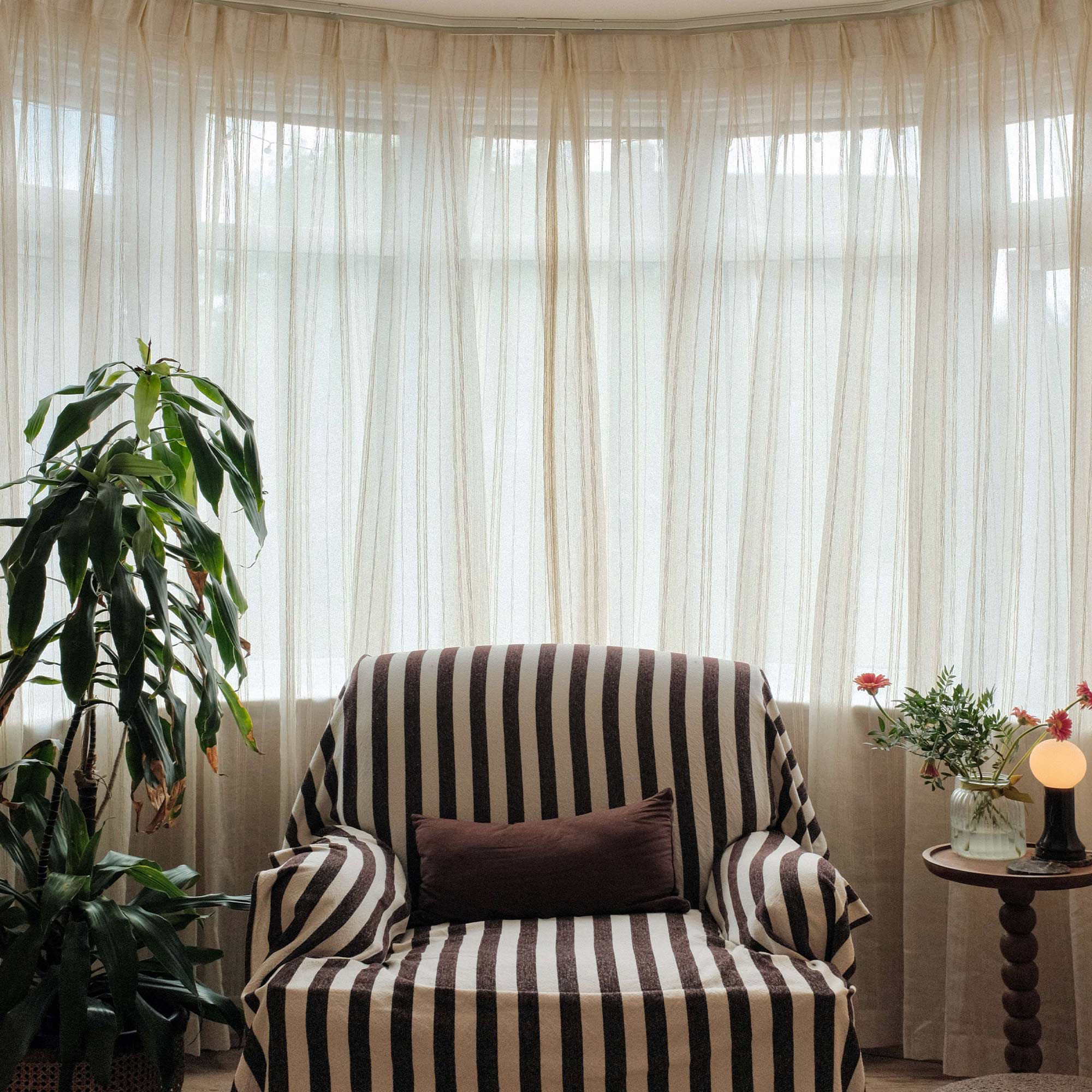 Elvonaeoly Stripe Pattern Curtains