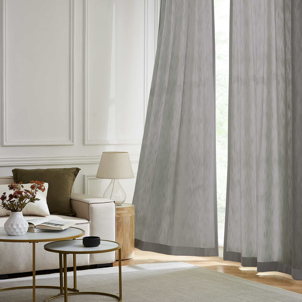 Elvonaeoly Solid Texture Cotton Curtains