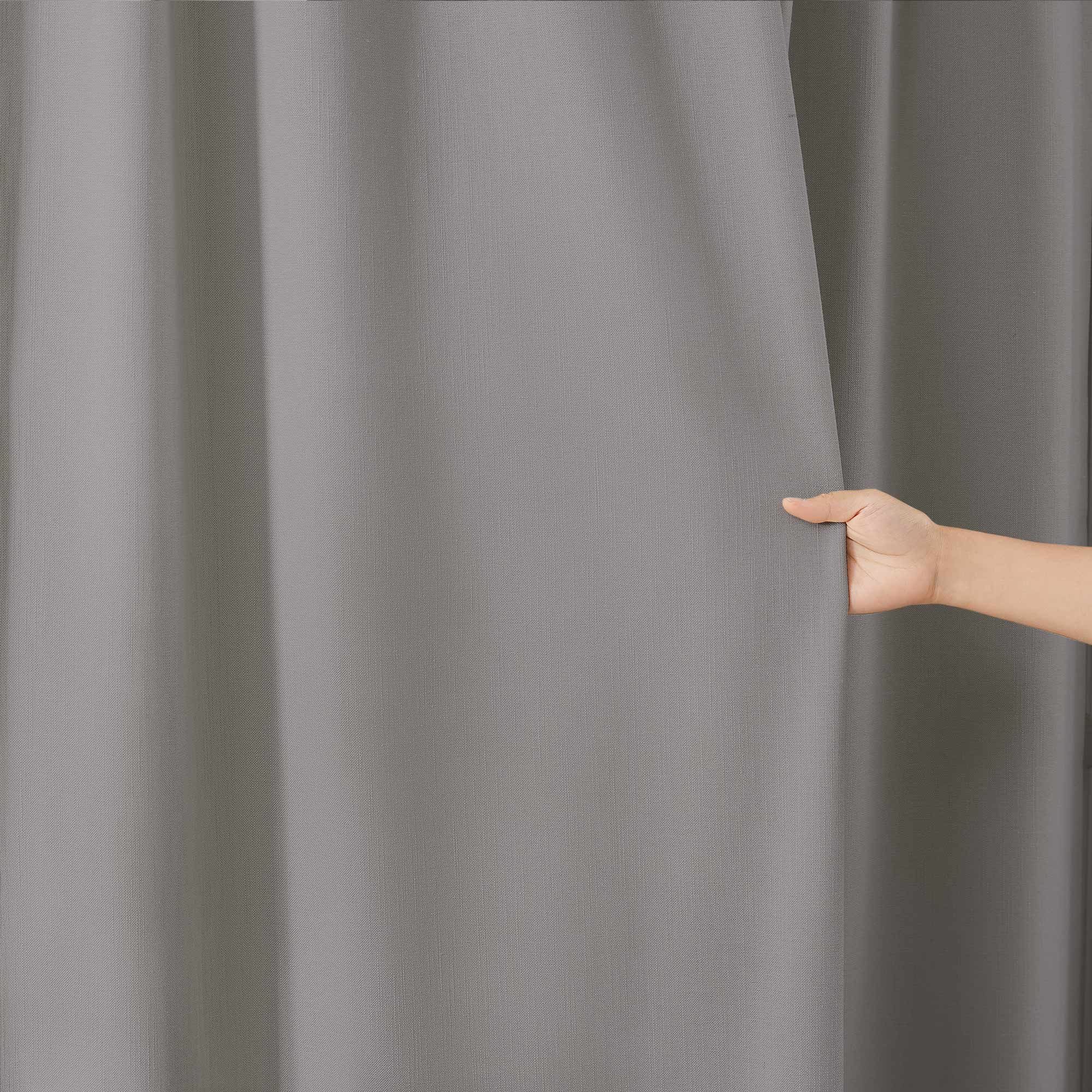 Elvonaeoly Solid Texture Cotton Curtains