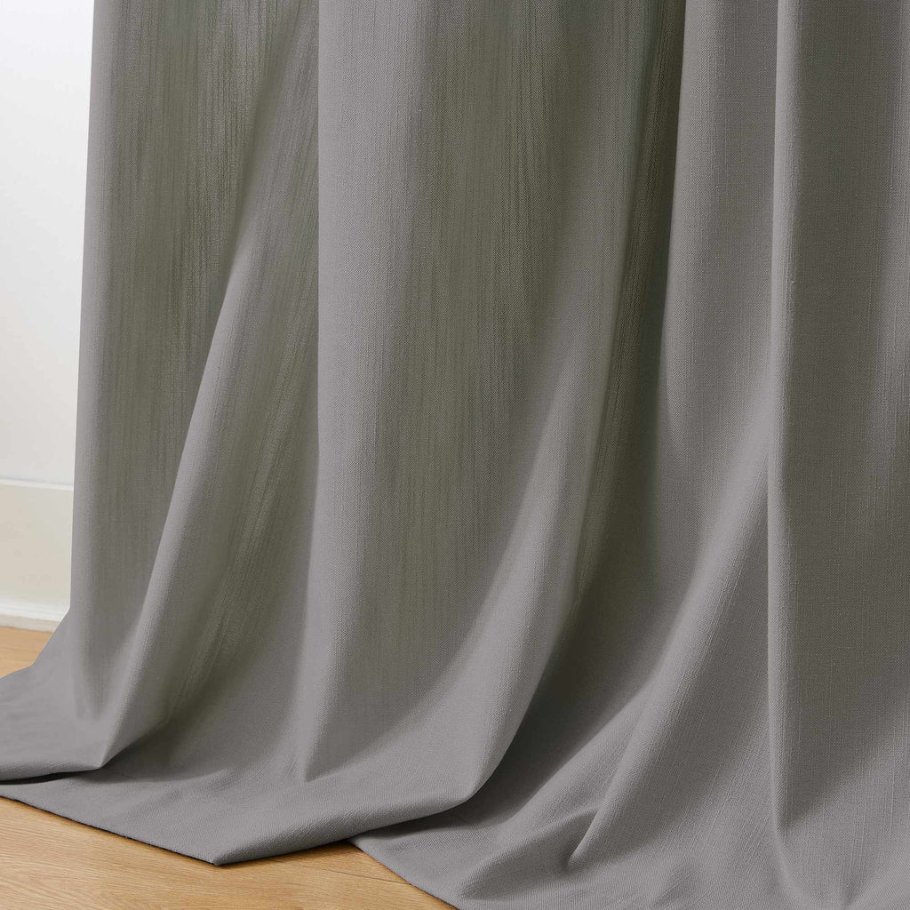Elvonaeoly Solid Texture Cotton Curtains