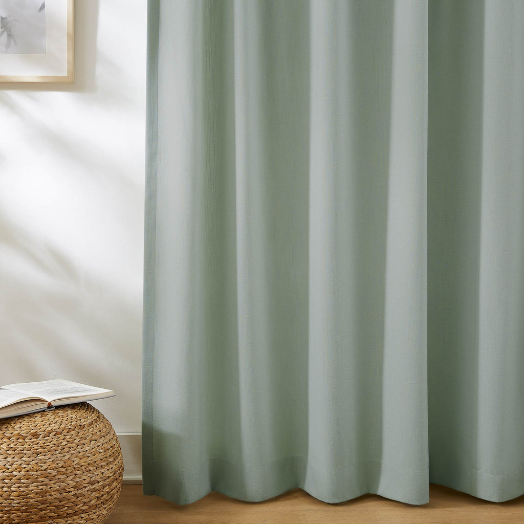 Elvonaeoly Solid Texture Cotton Curtains