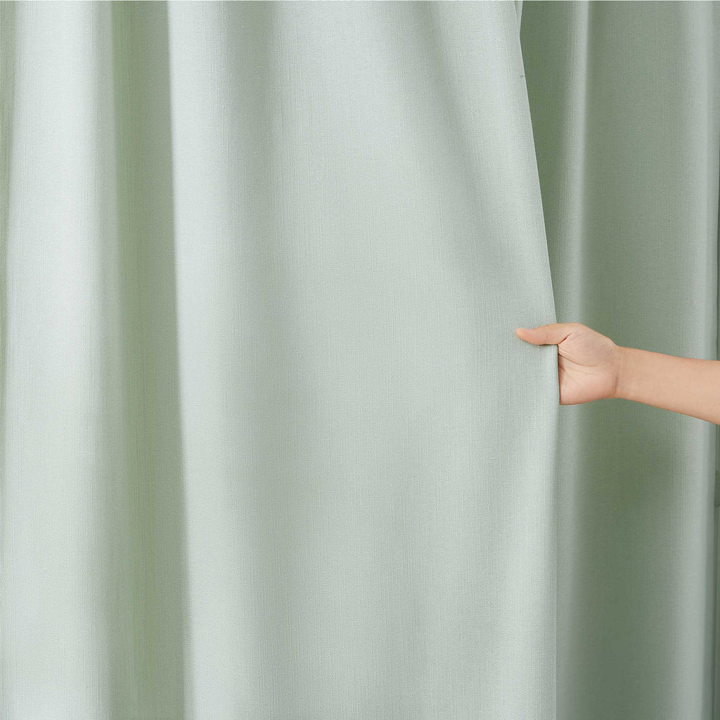 Elvonaeoly Solid Texture Cotton Curtains