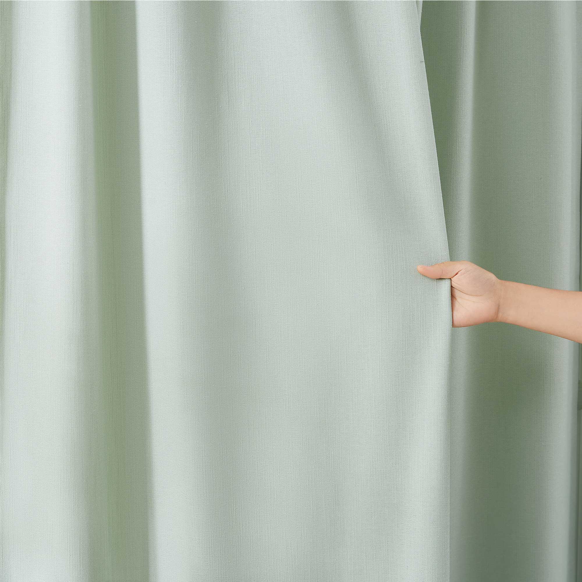 Elvonaeoly Solid Texture Cotton Curtains