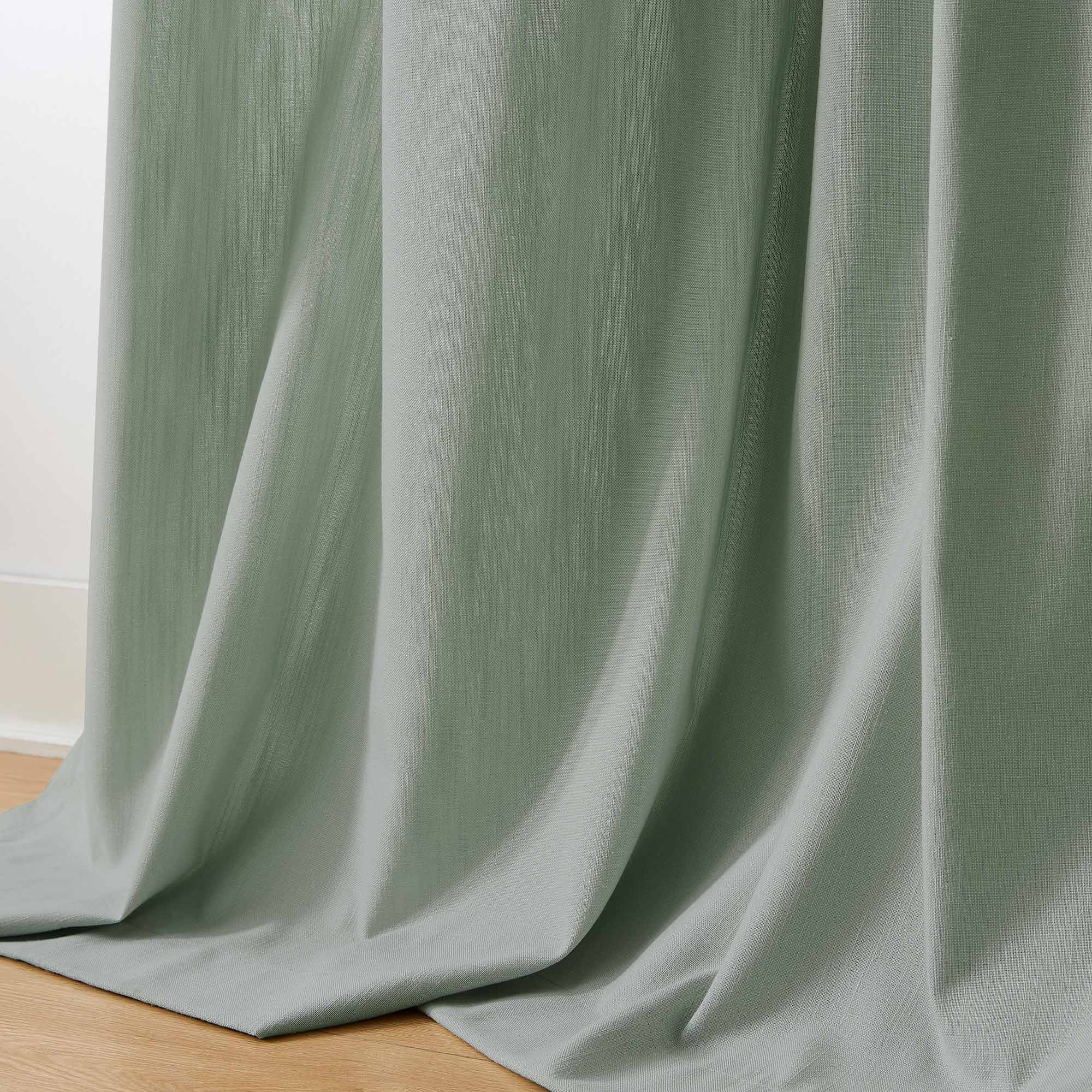 Elvonaeoly Solid Texture Cotton Curtains