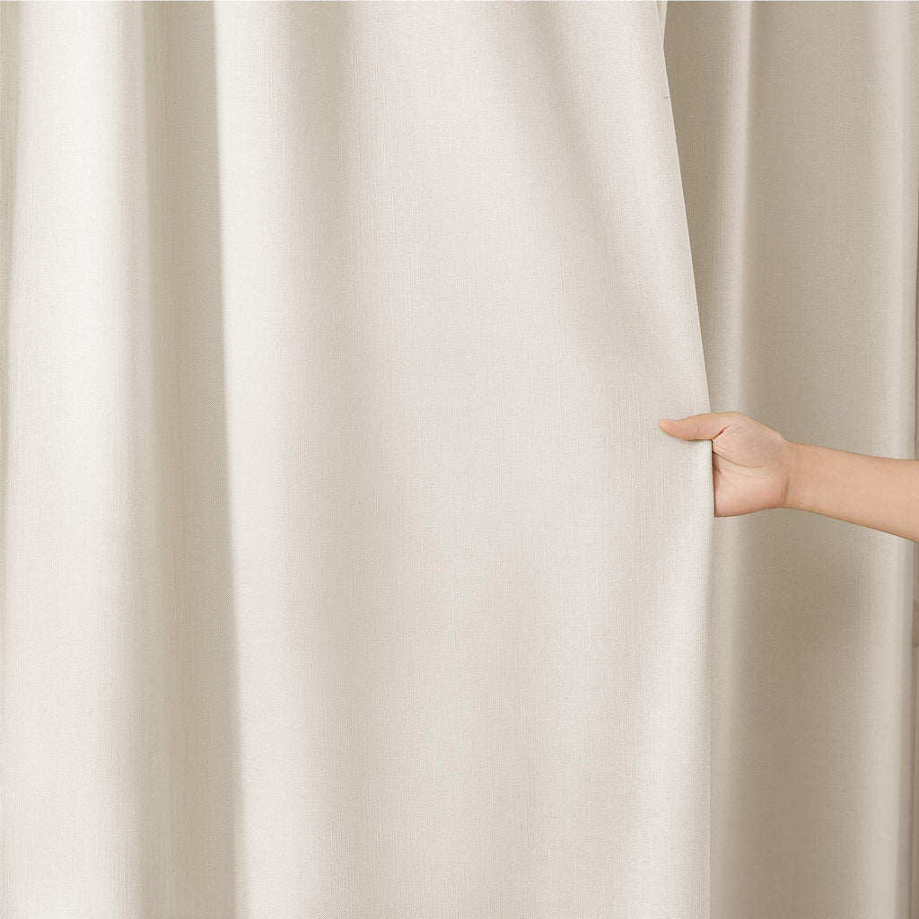 Elvonaeoly Solid Texture Cotton Curtains