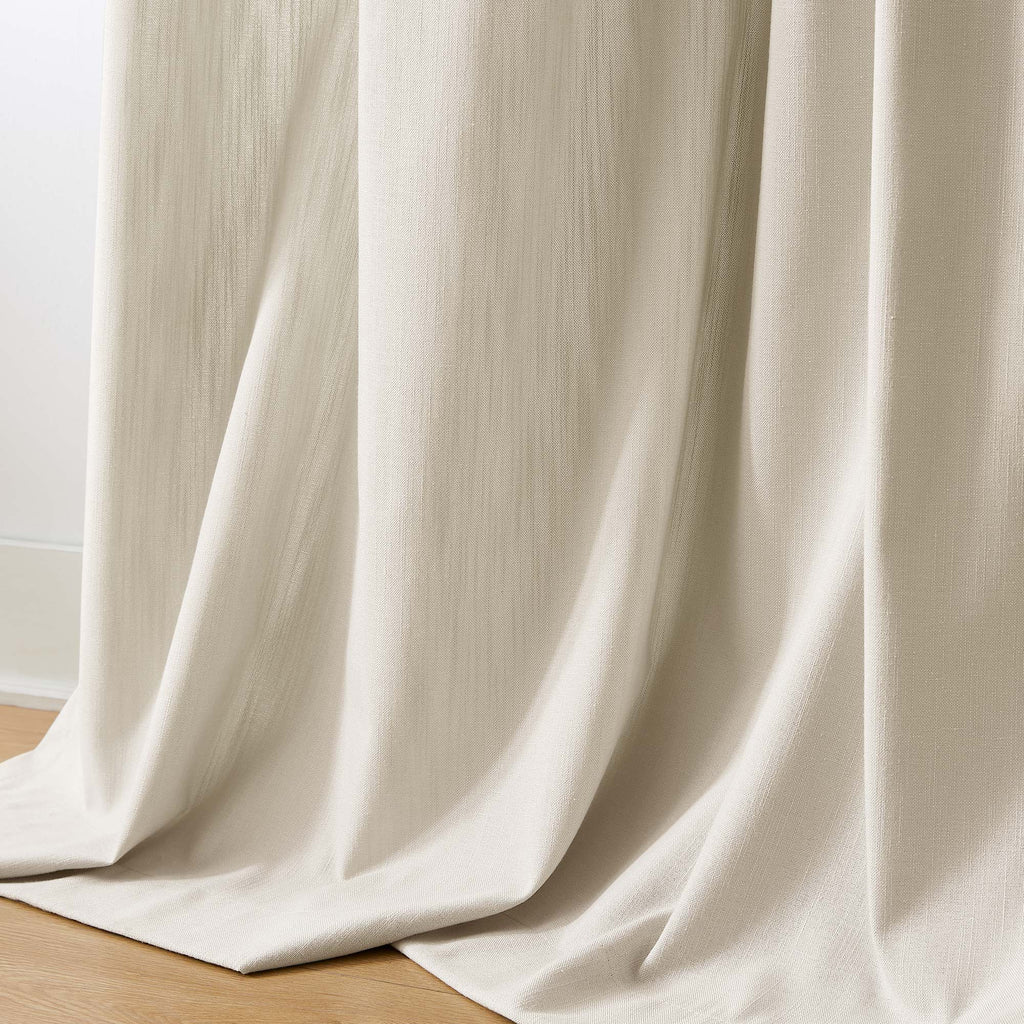 Elvonaeoly Solid Texture Cotton Curtains