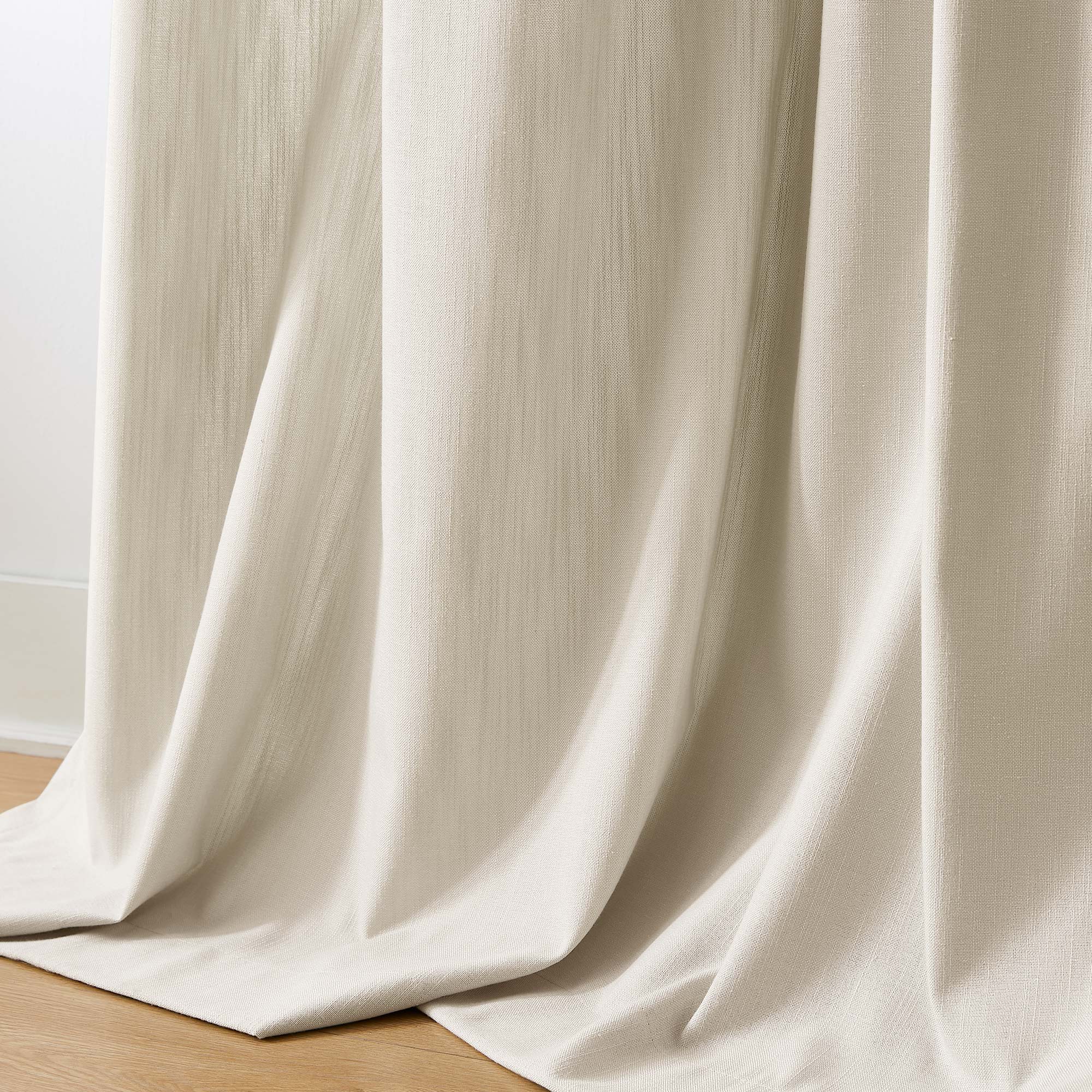 Elvonaeoly Solid Texture Cotton Curtains