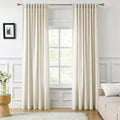 Elvonaeoly Solid Texture Cotton Curtains