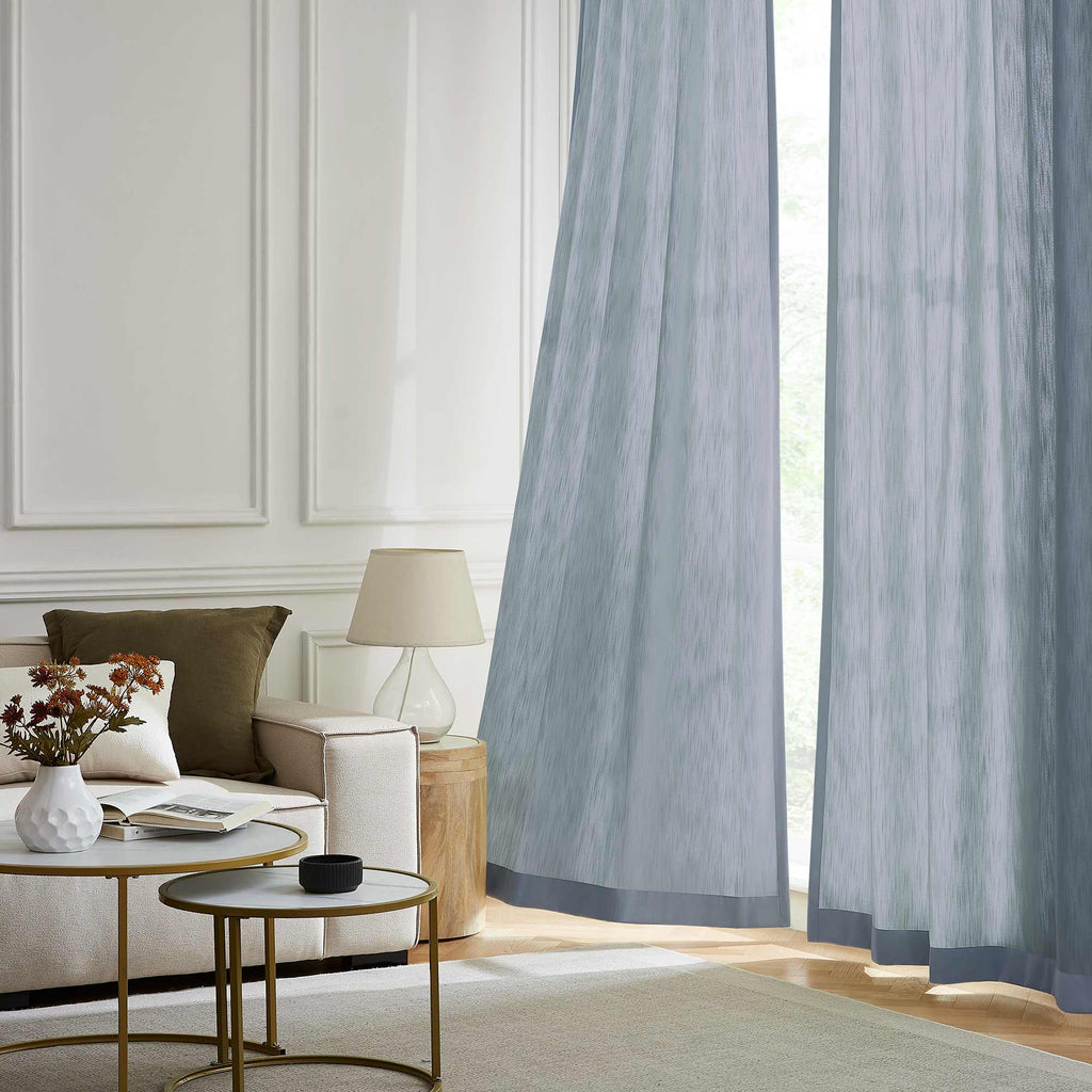 Elvonaeoly Solid Texture Cotton Curtains