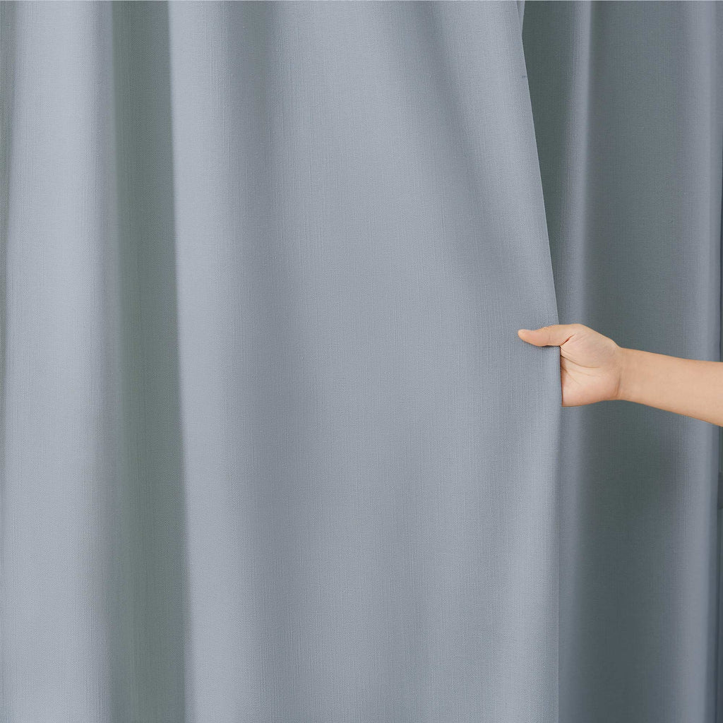 Elvonaeoly Solid Texture Cotton Curtains
