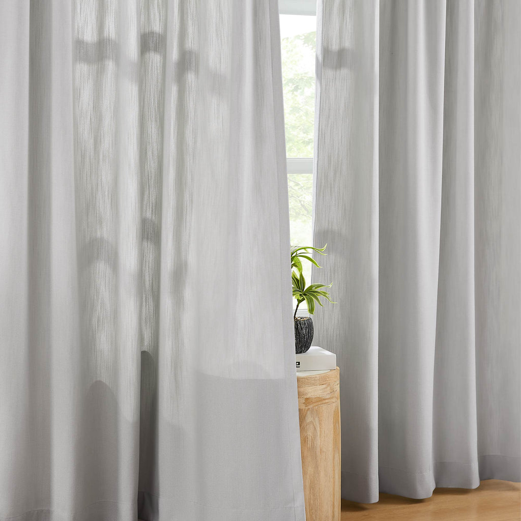 Elvonaeoly Solid Texture Cotton Curtains