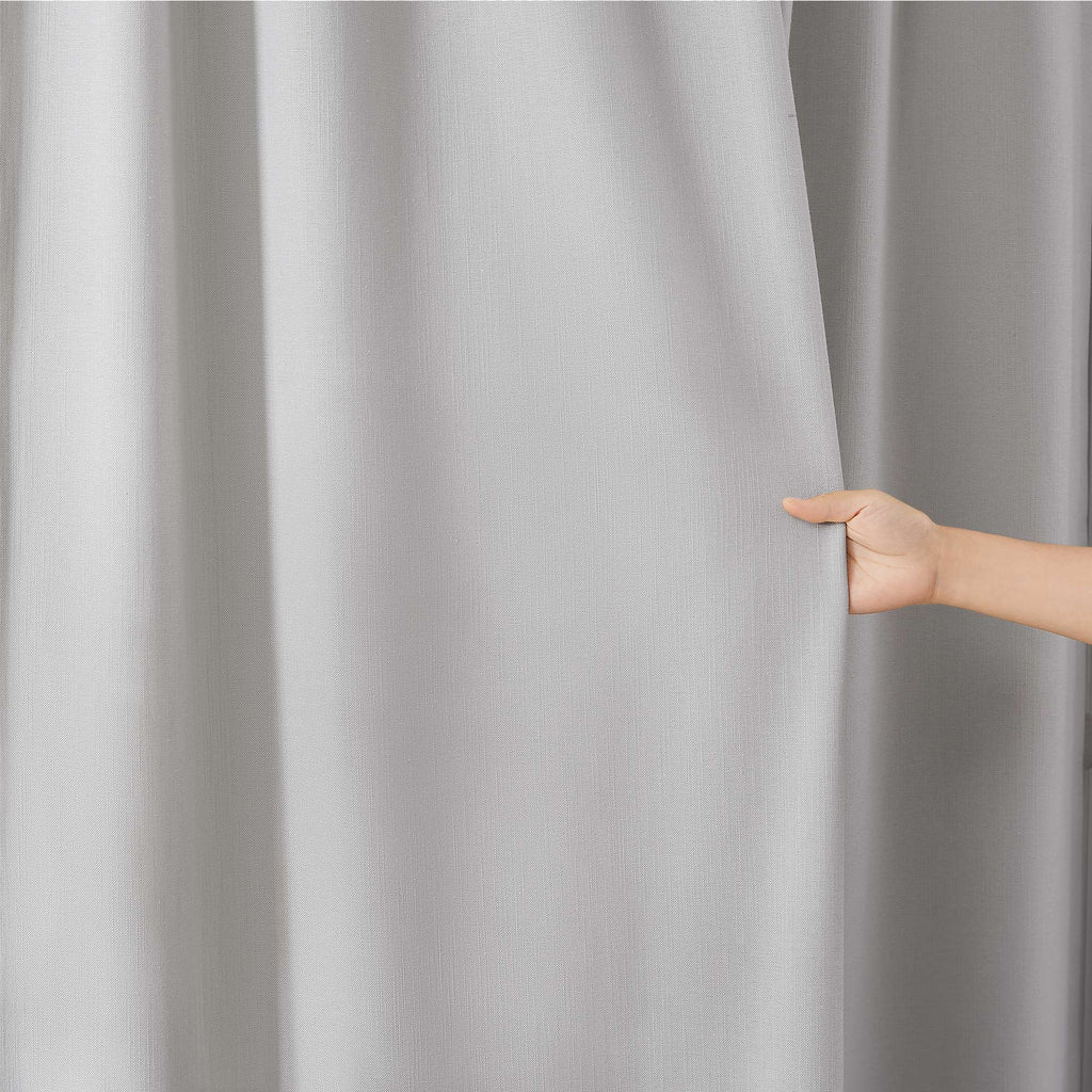 Elvonaeoly Solid Texture Cotton Curtains
