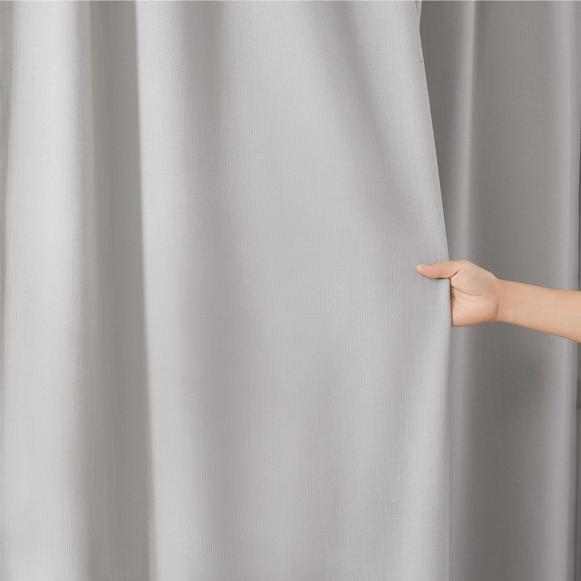Elvonaeoly Solid Texture Cotton Curtains