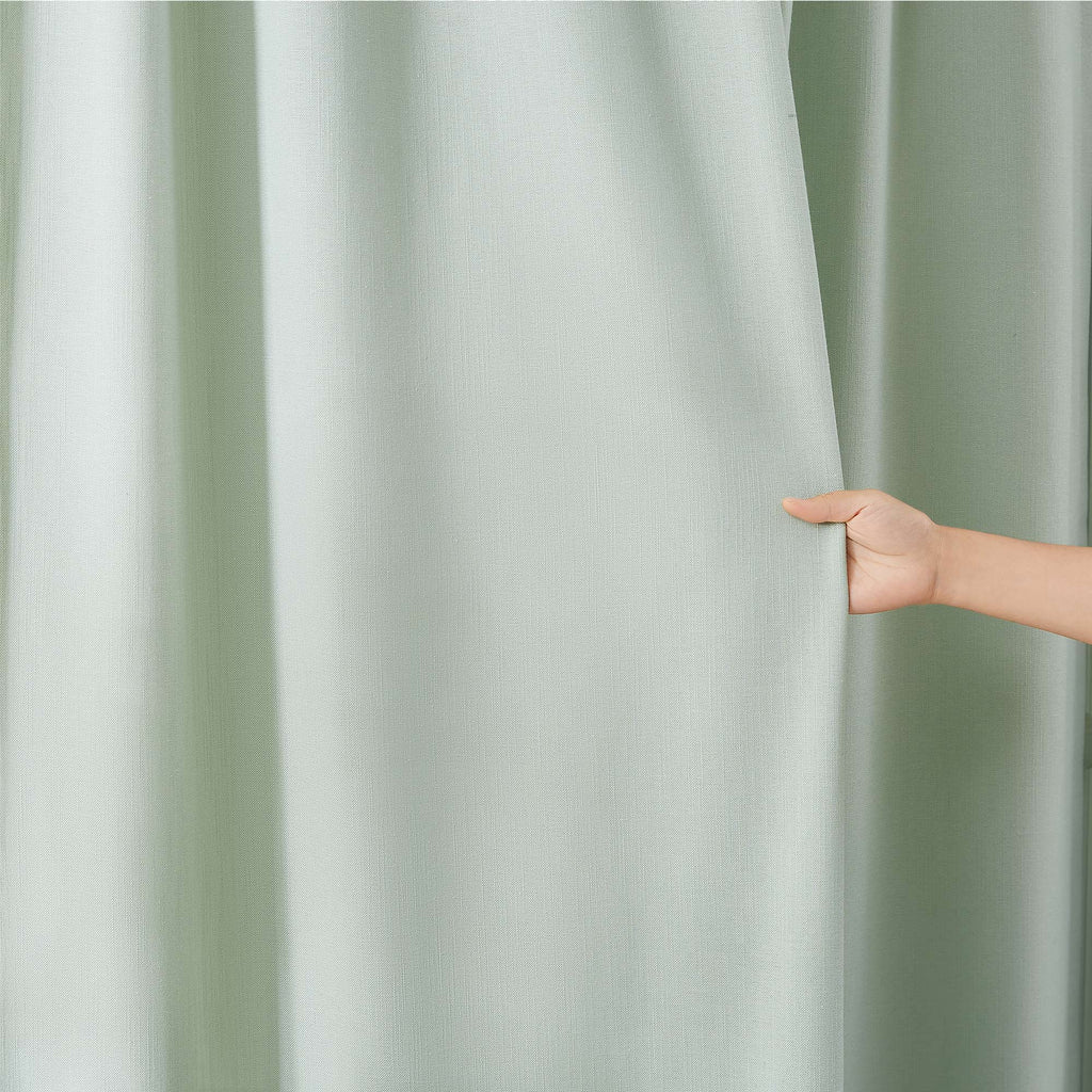 Elvonaeoly Solid Texture Cotton Curtains