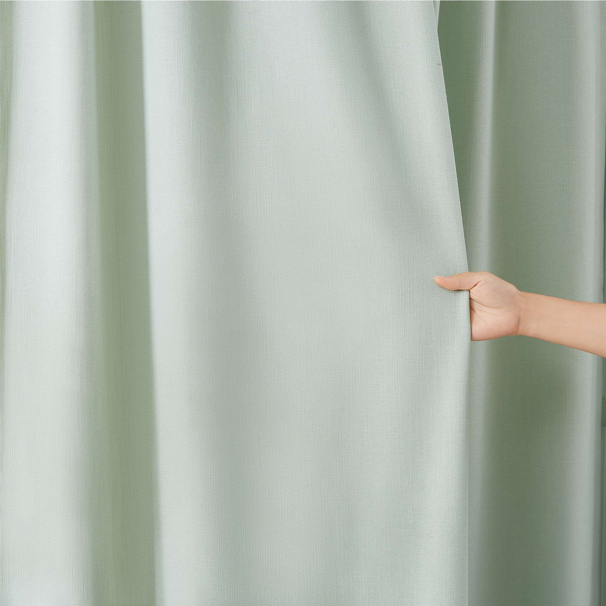 Elvonaeoly Solid Texture Cotton Curtains