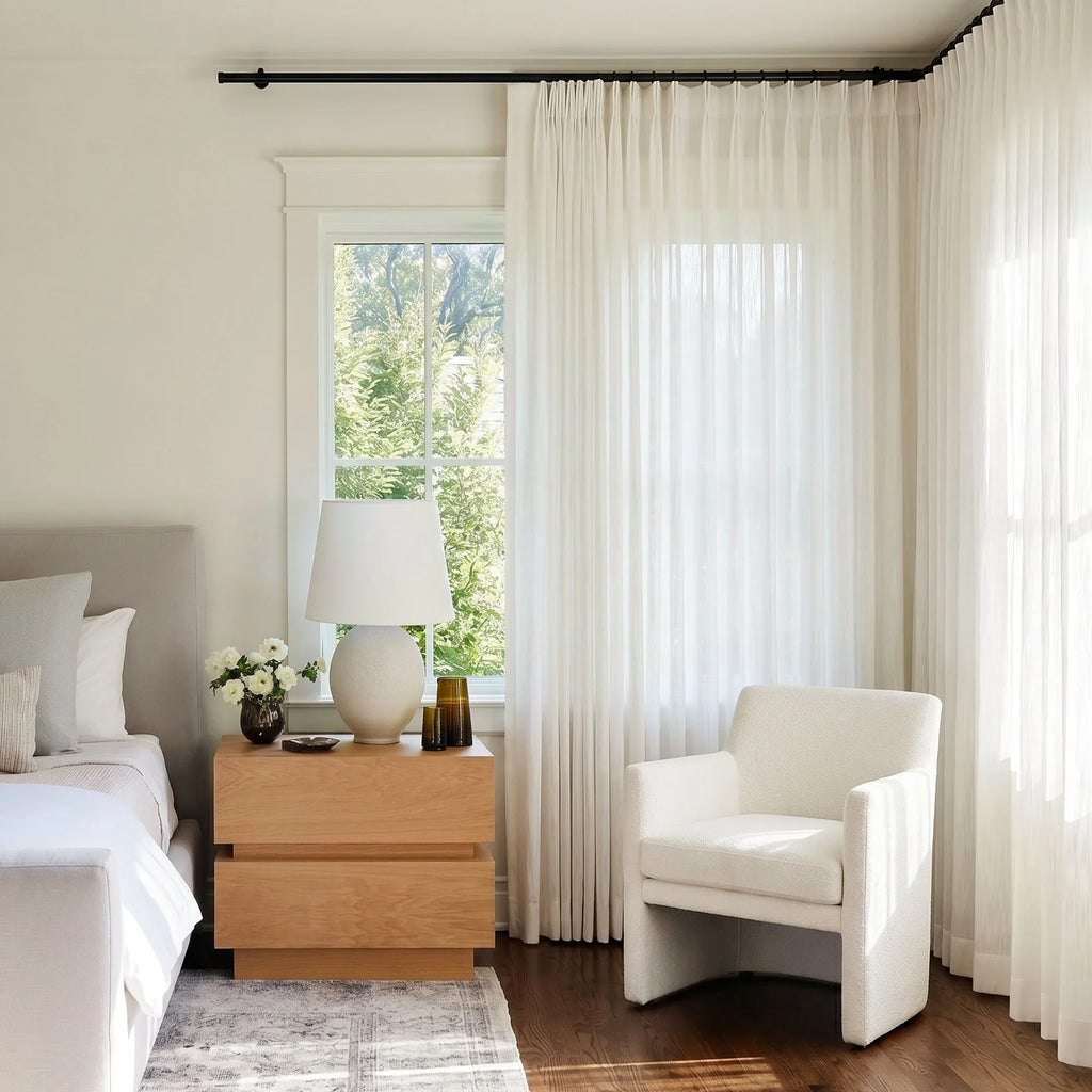 Elvonaeoly Solid Texture Cotton Curtains