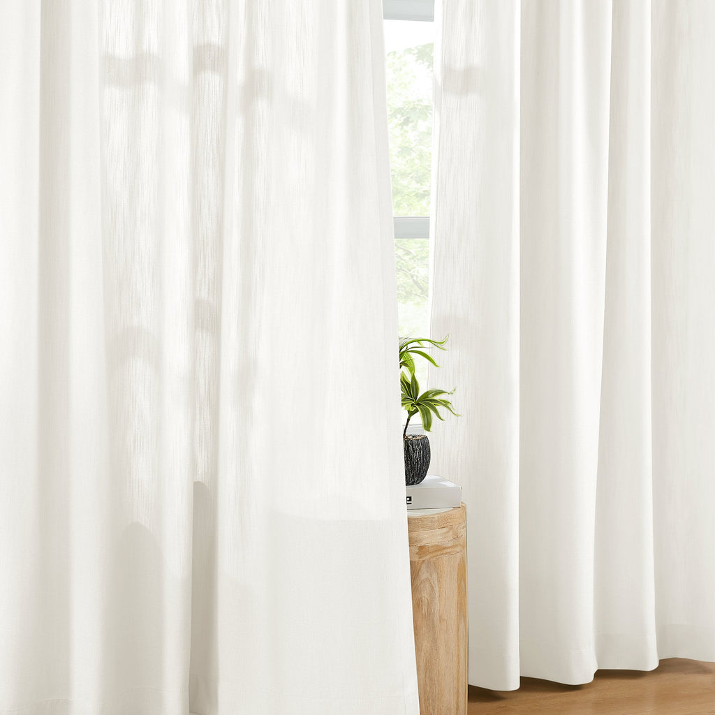 Elvonaeoly Solid Texture Cotton Curtains