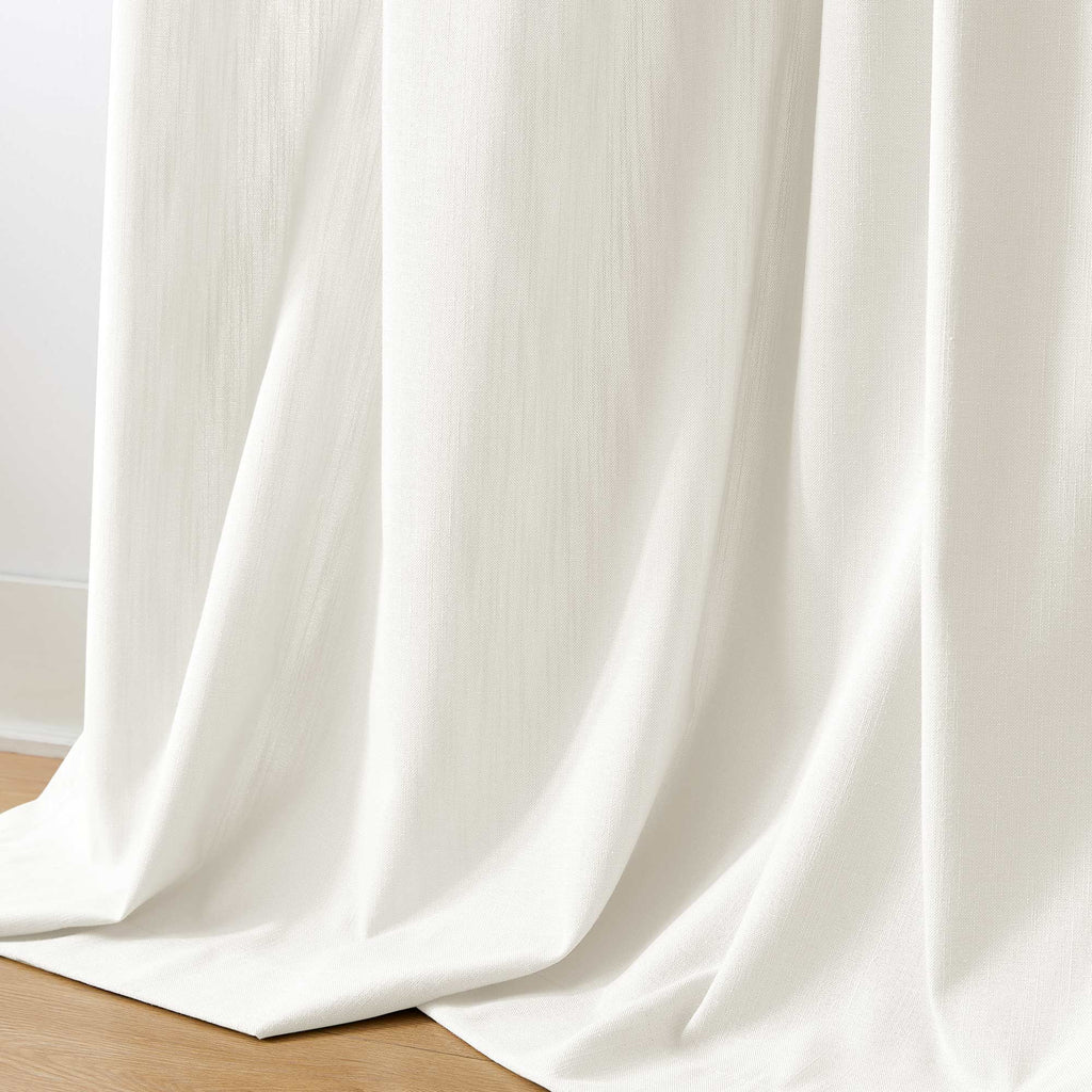 Elvonaeoly Solid Texture Cotton Curtains