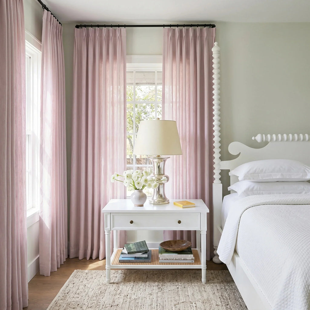Elvonaeoly Solid Texture Cotton Curtains
