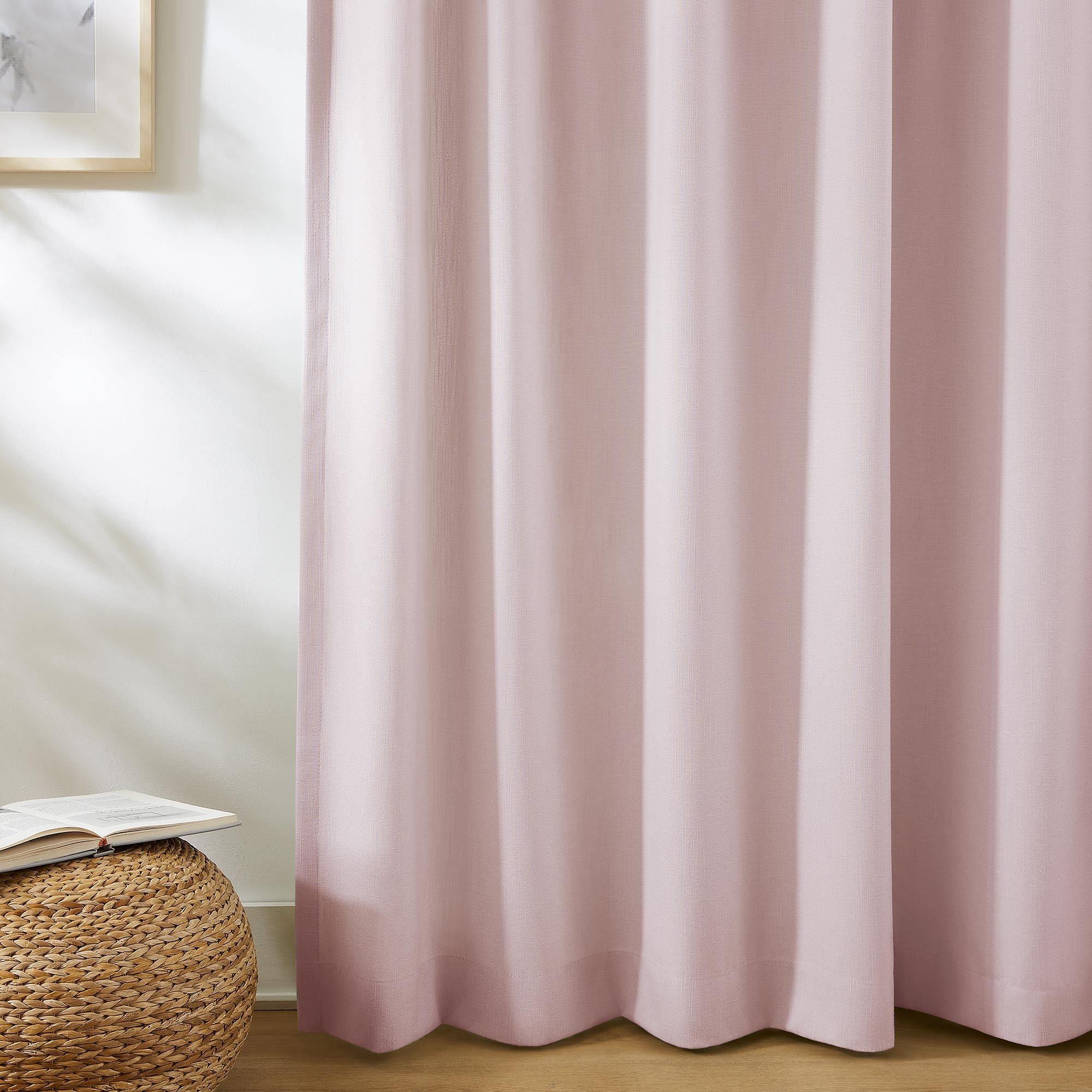 Elvonaeoly Solid Texture Cotton Curtains
