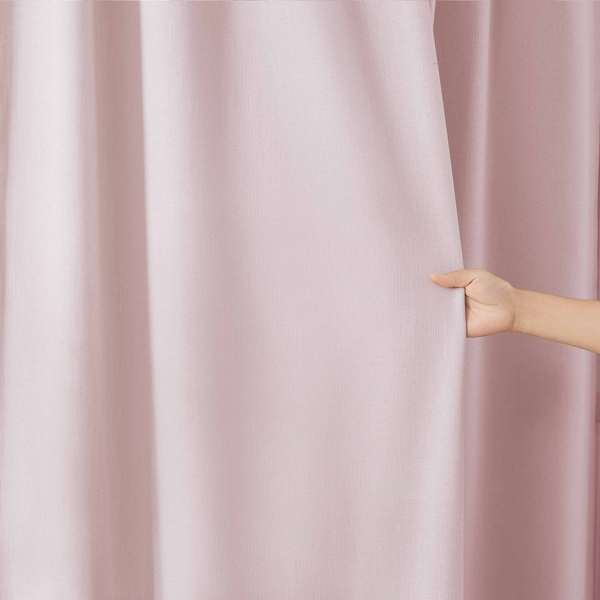 Elvonaeoly Solid Texture Cotton Curtains
