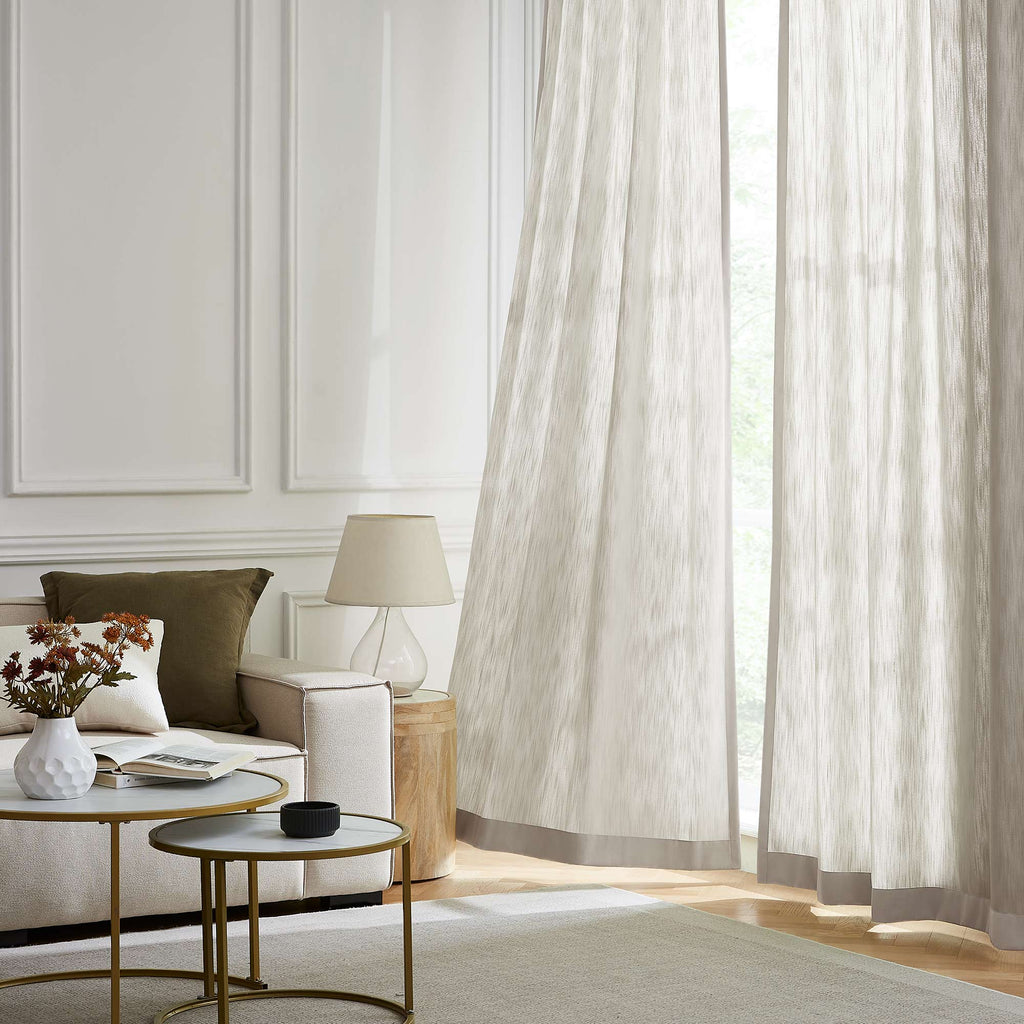 Elvonaeoly Solid Texture Cotton Curtains