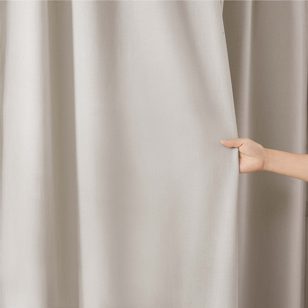 Elvonaeoly Solid Texture Cotton Curtains