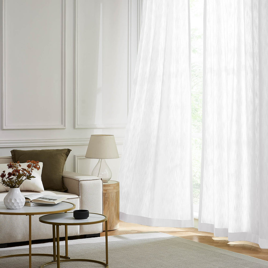 Elvonaeoly Solid Texture Cotton Curtains