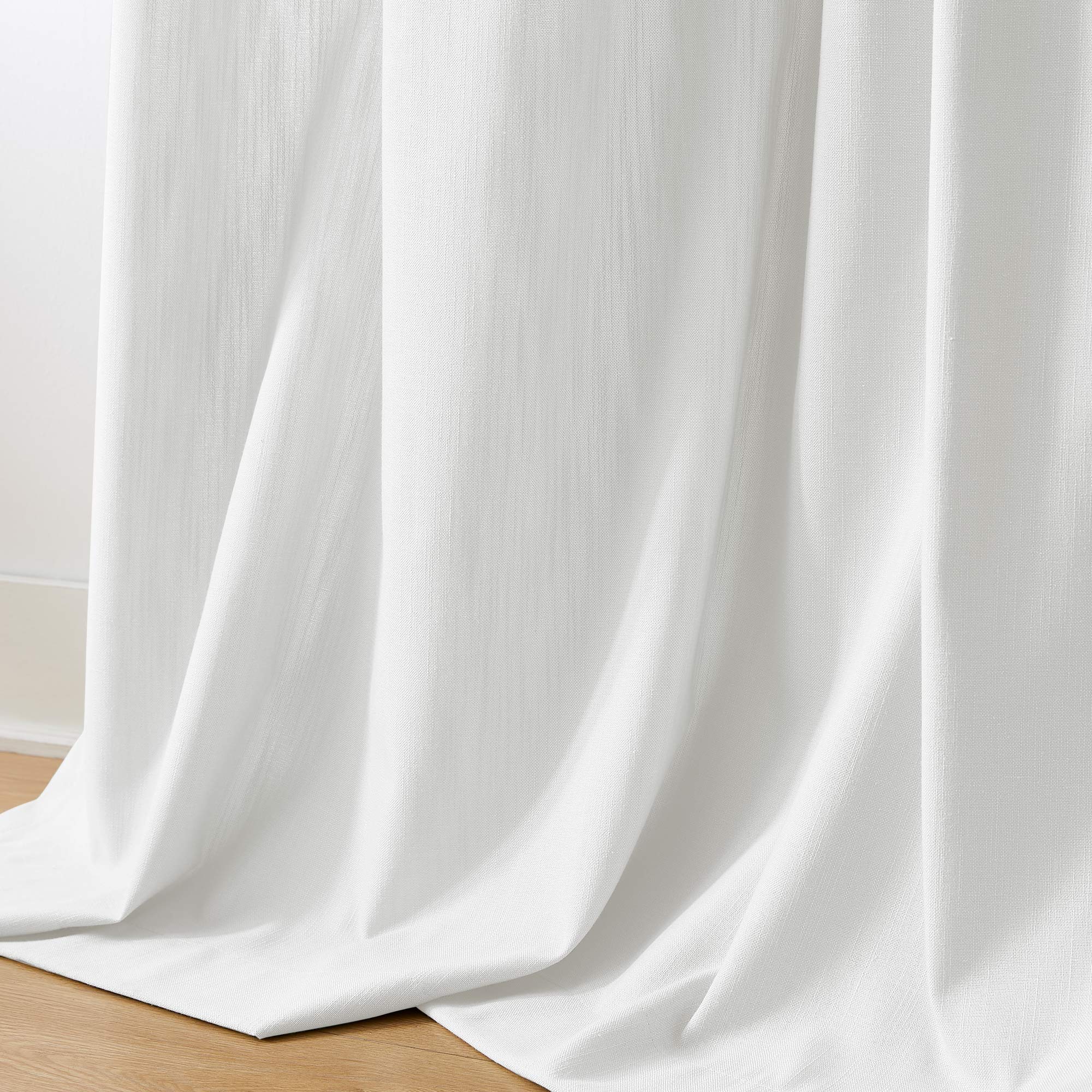Elvonaeoly Solid Texture Cotton Curtains