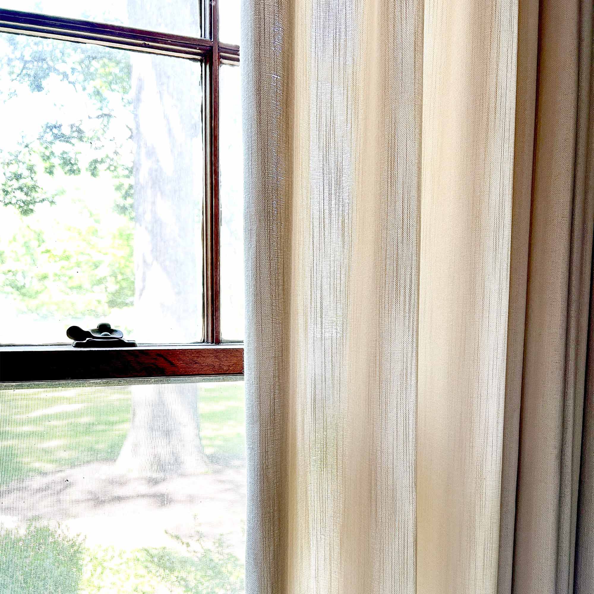 Elvonaeoly Solid Texture Cotton Curtains