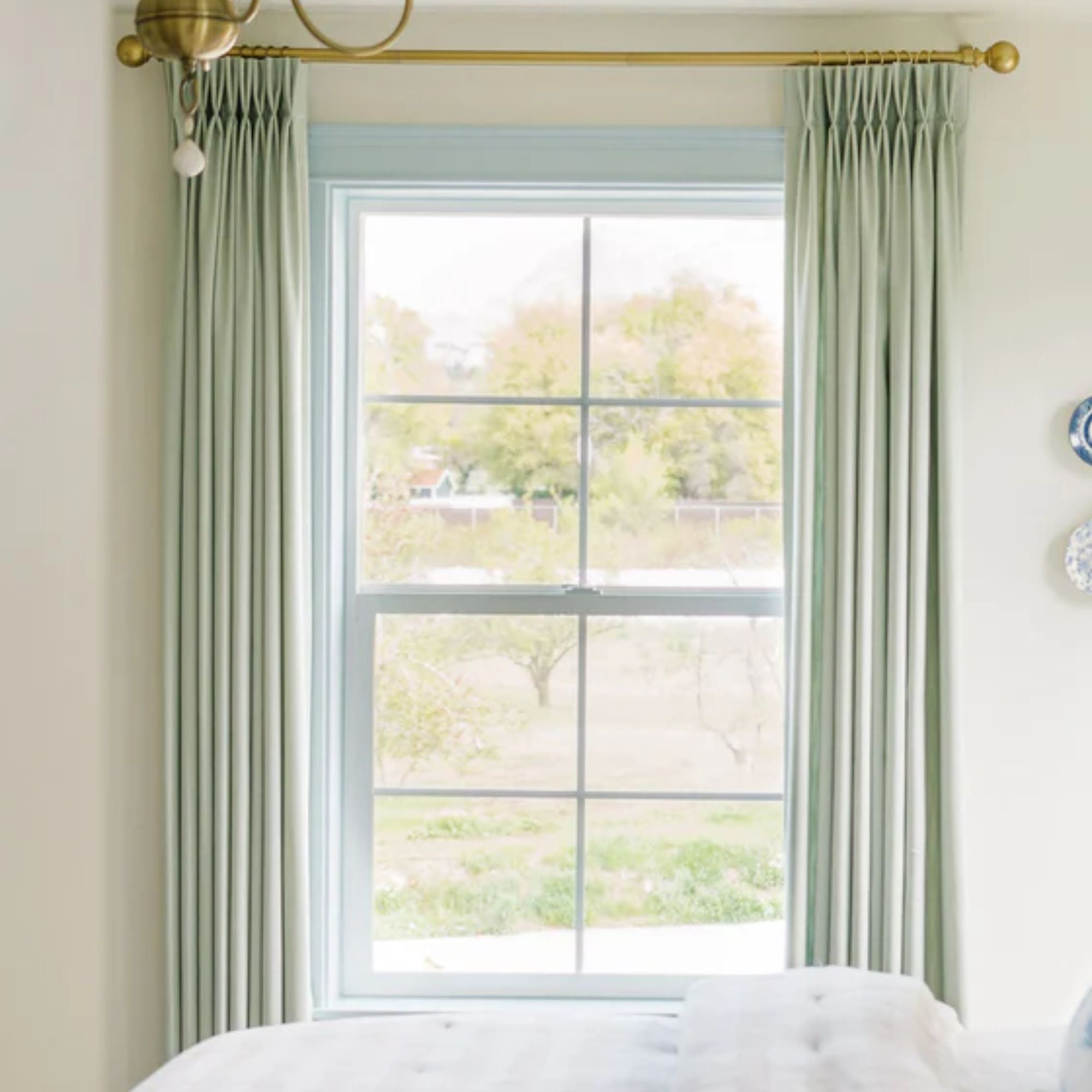 Elvonaeoly Solid Texture Cotton Curtains