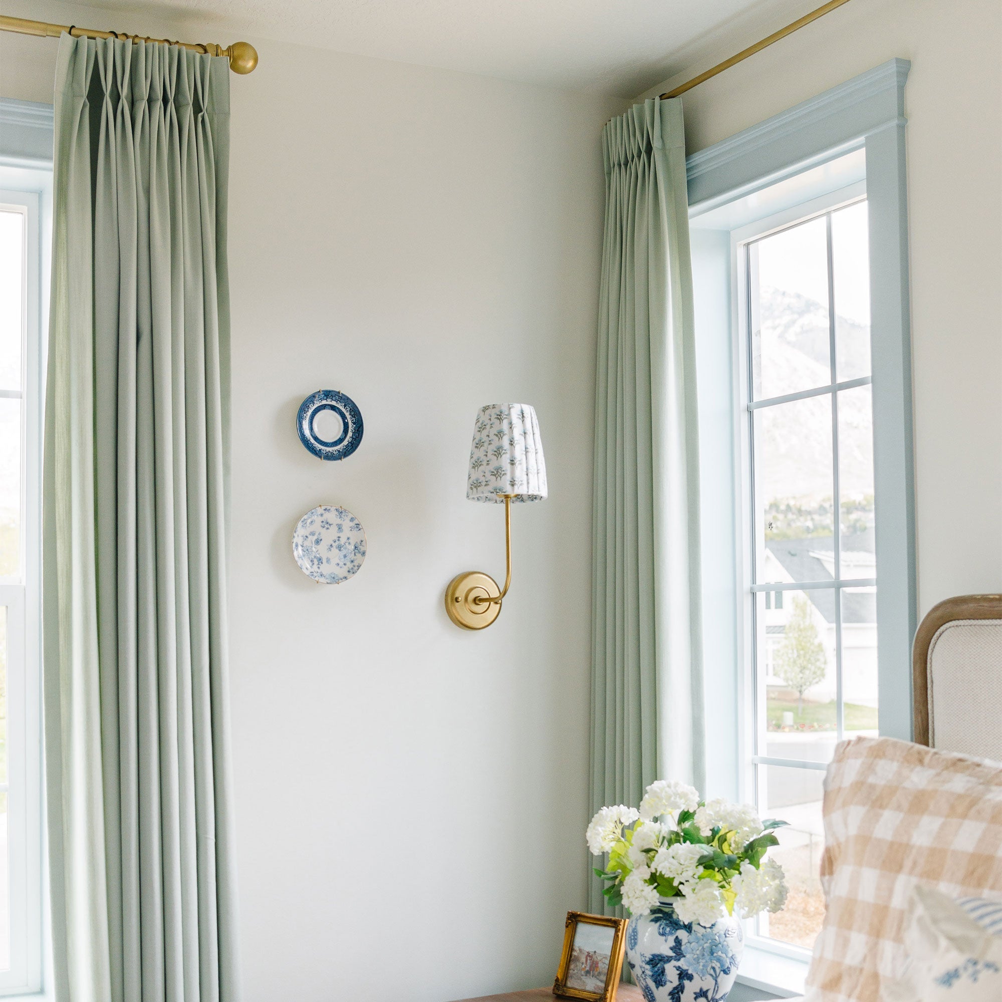 Elvonaeoly Solid Texture Cotton Curtains