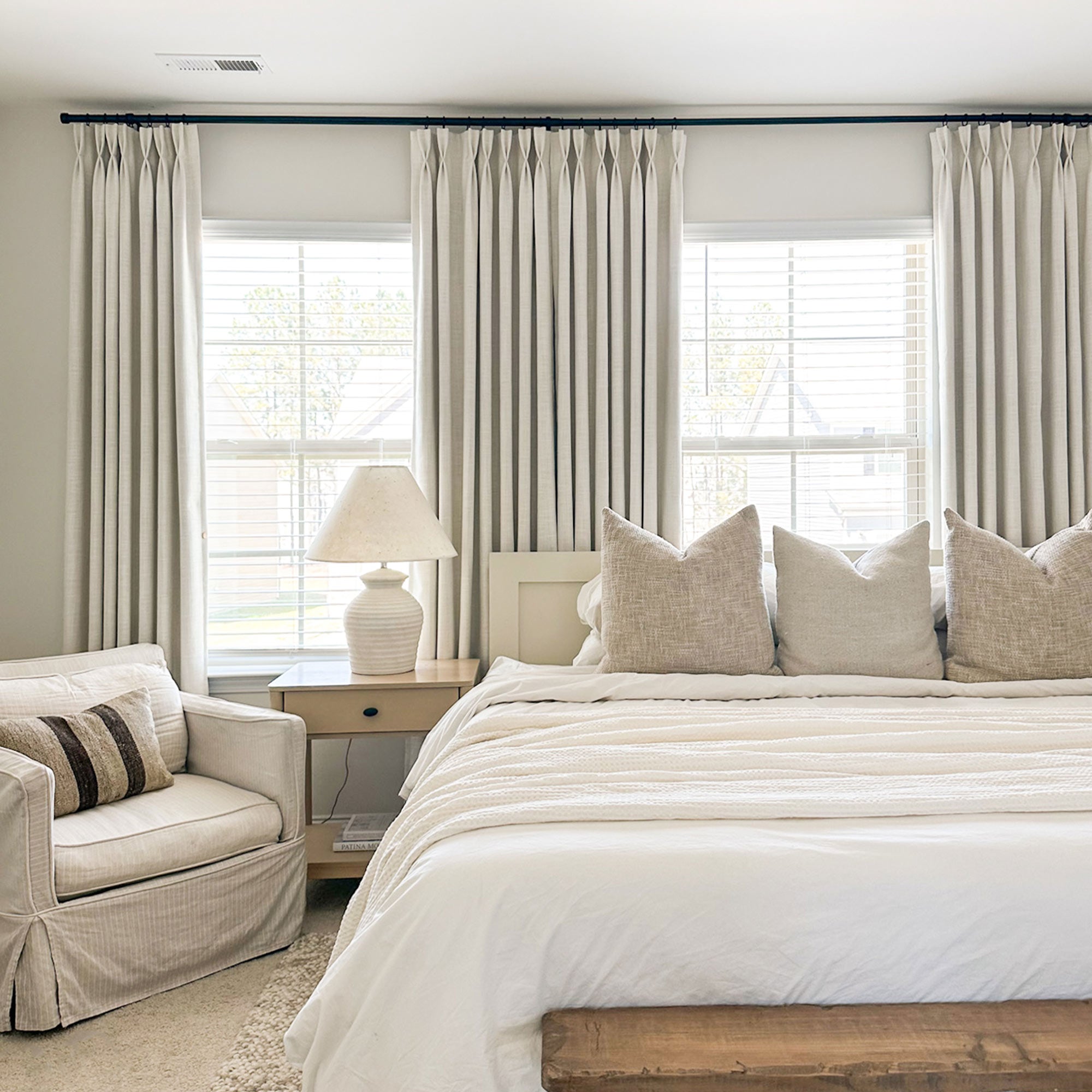 Elvonaeoly Cotton Blend Linen Look Curtains