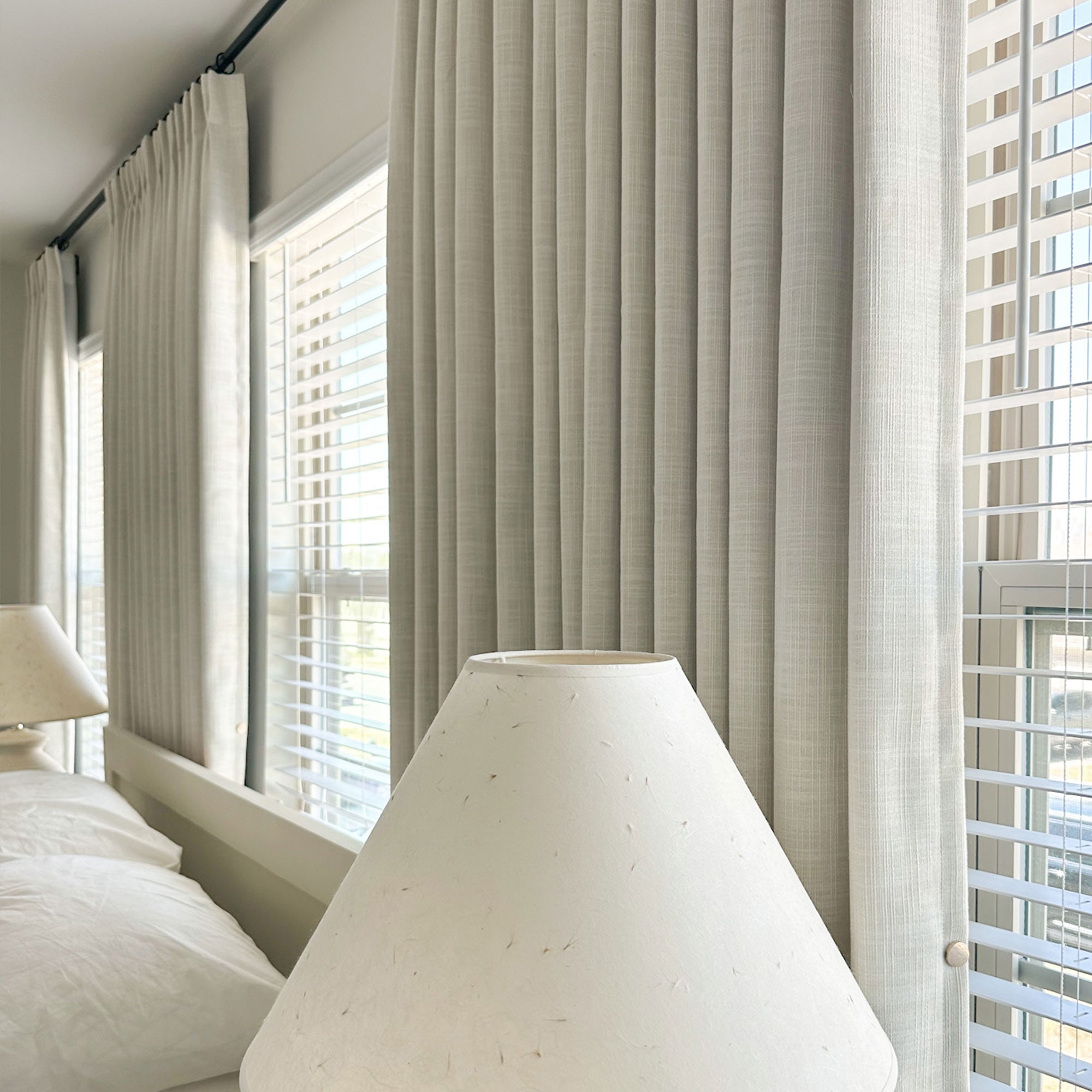 Elvonaeoly Cotton Blend Linen Look Curtains