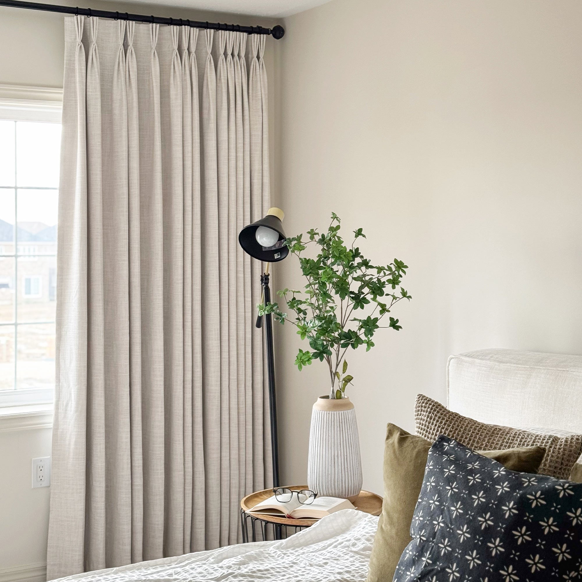 Elvonaeoly Cotton Blend Linen Look Curtains