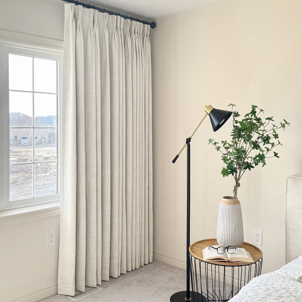 Elvonaeoly Cotton Blend Linen Look Curtains