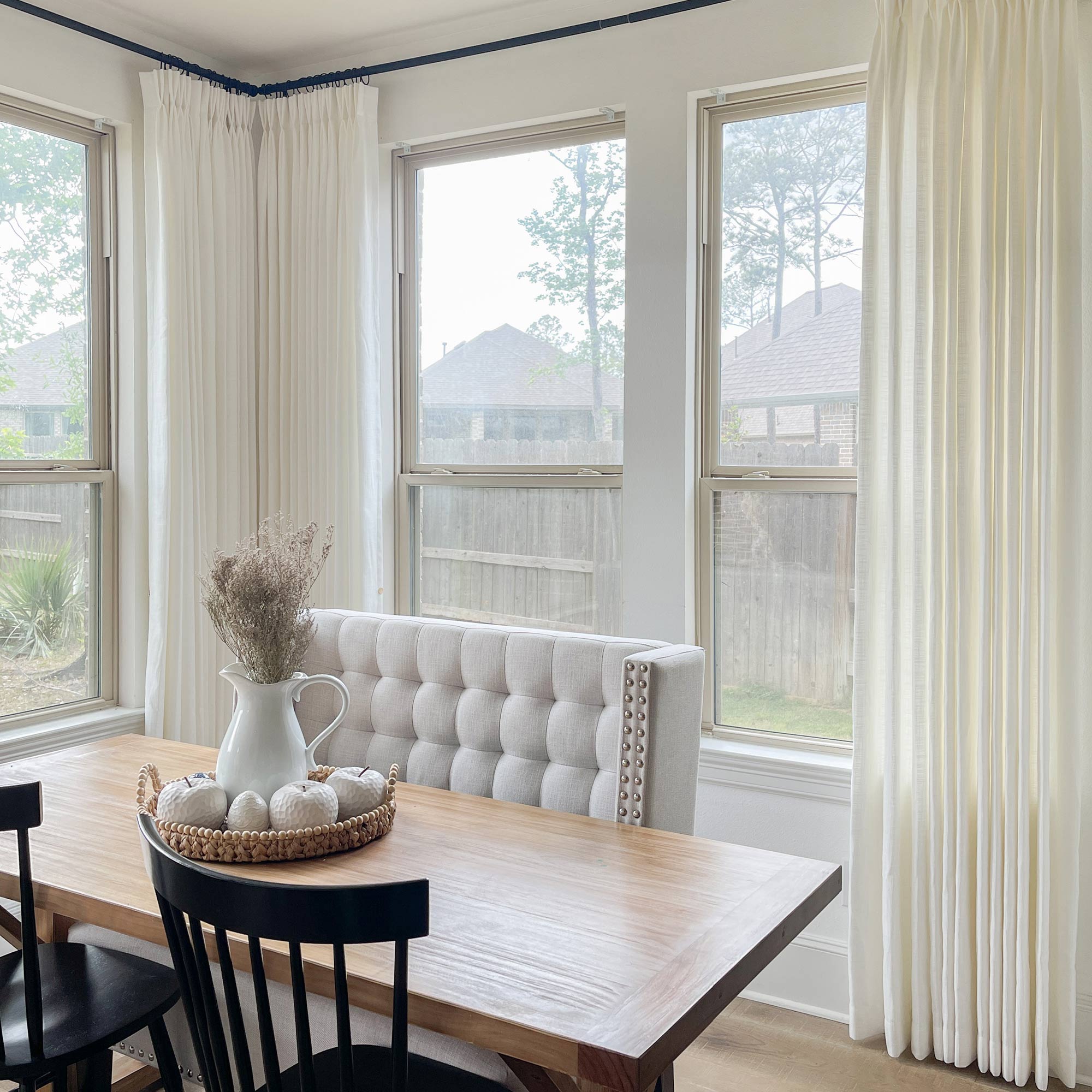 Elvonaeoly Cotton Blend Linen Look Curtains