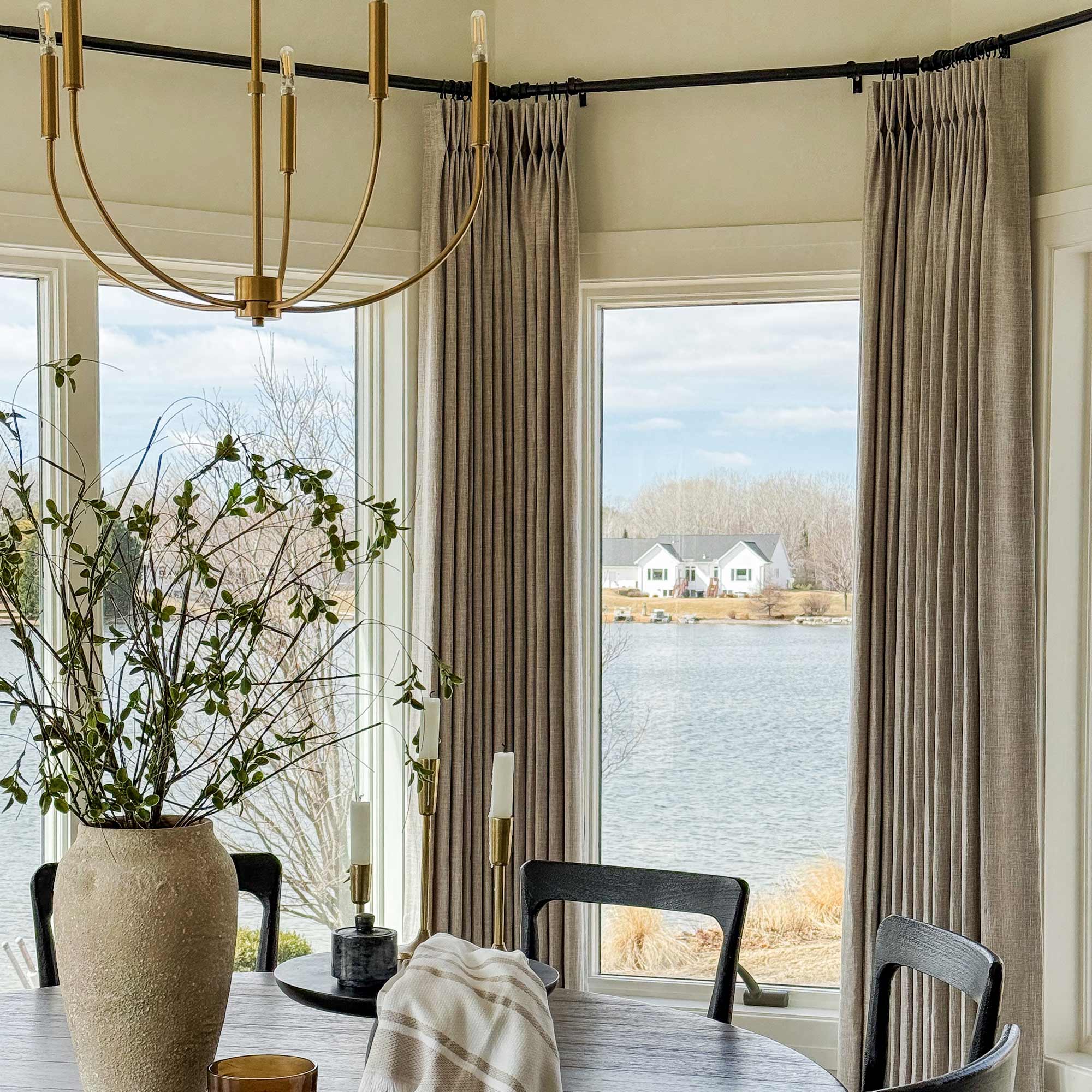 Elvonaeoly Cotton Blend Linen Look Curtains