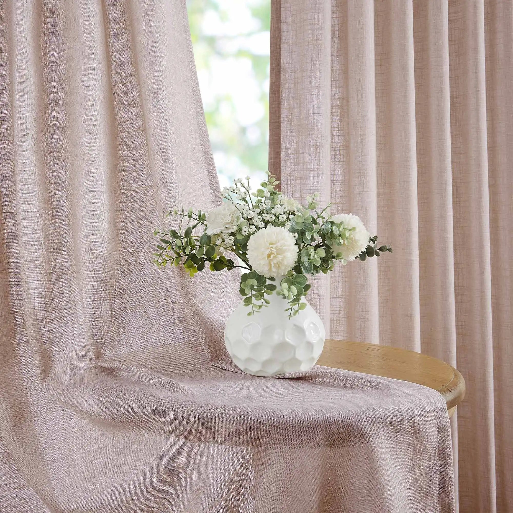Elvonaeoly Crossweave Linen Look Custom Curtains