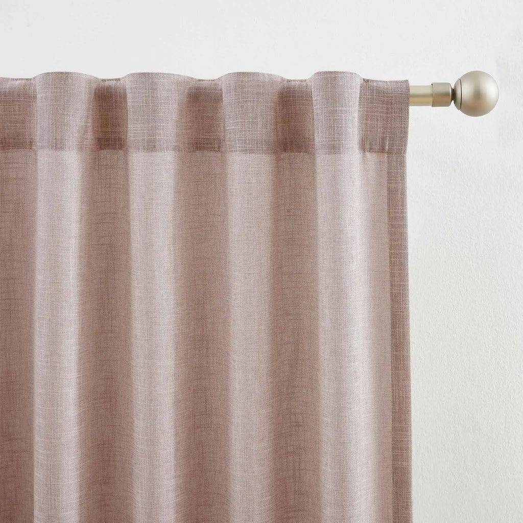 Elvonaeoly Crossweave Linen Look Custom Curtains