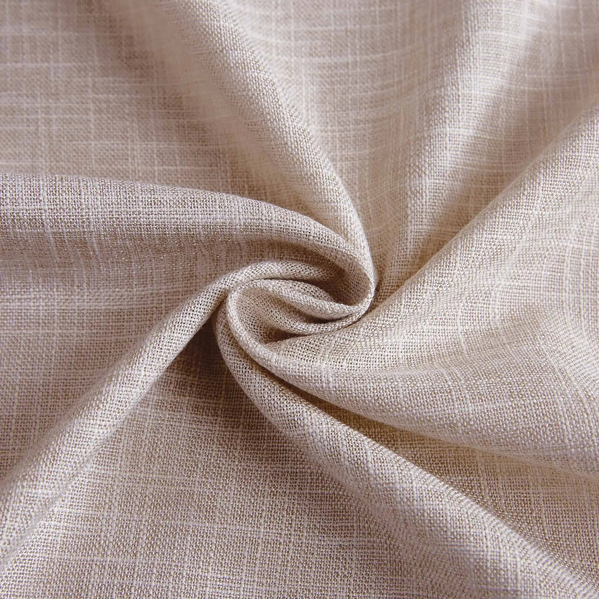 Elvonaeoly Crossweave Linen Look Custom Curtains