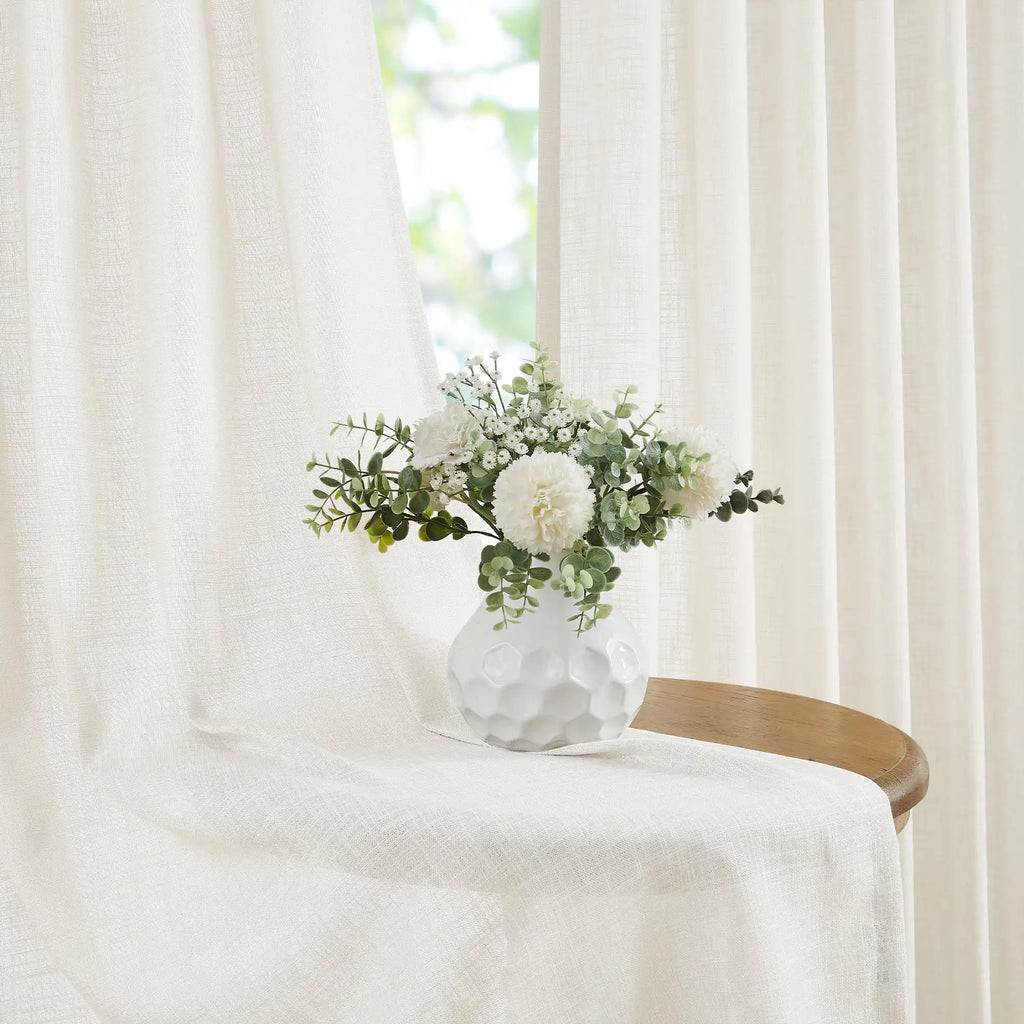 Elvonaeoly Crossweave Linen Look Custom Curtains