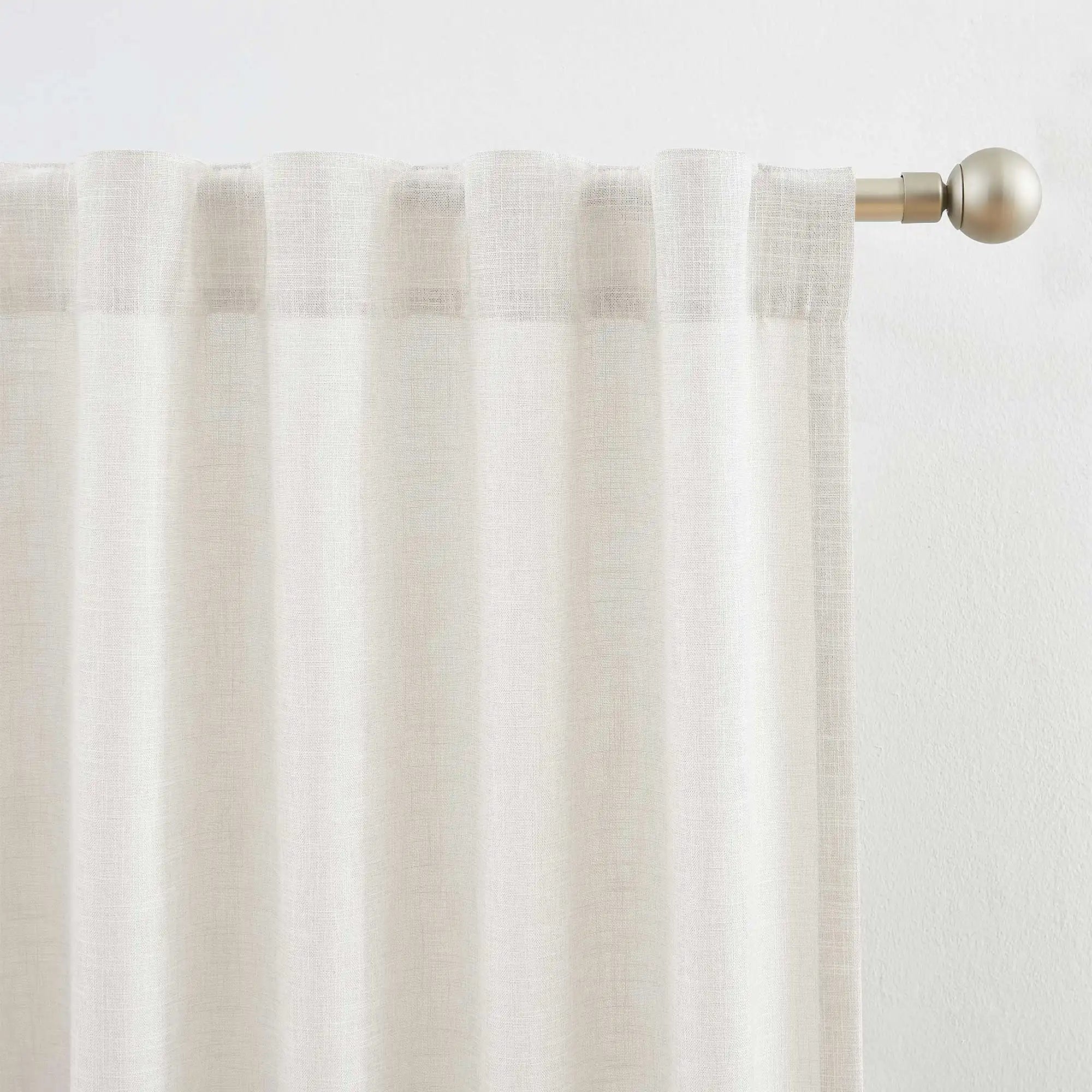 Elvonaeoly Crossweave Linen Look Custom Curtains